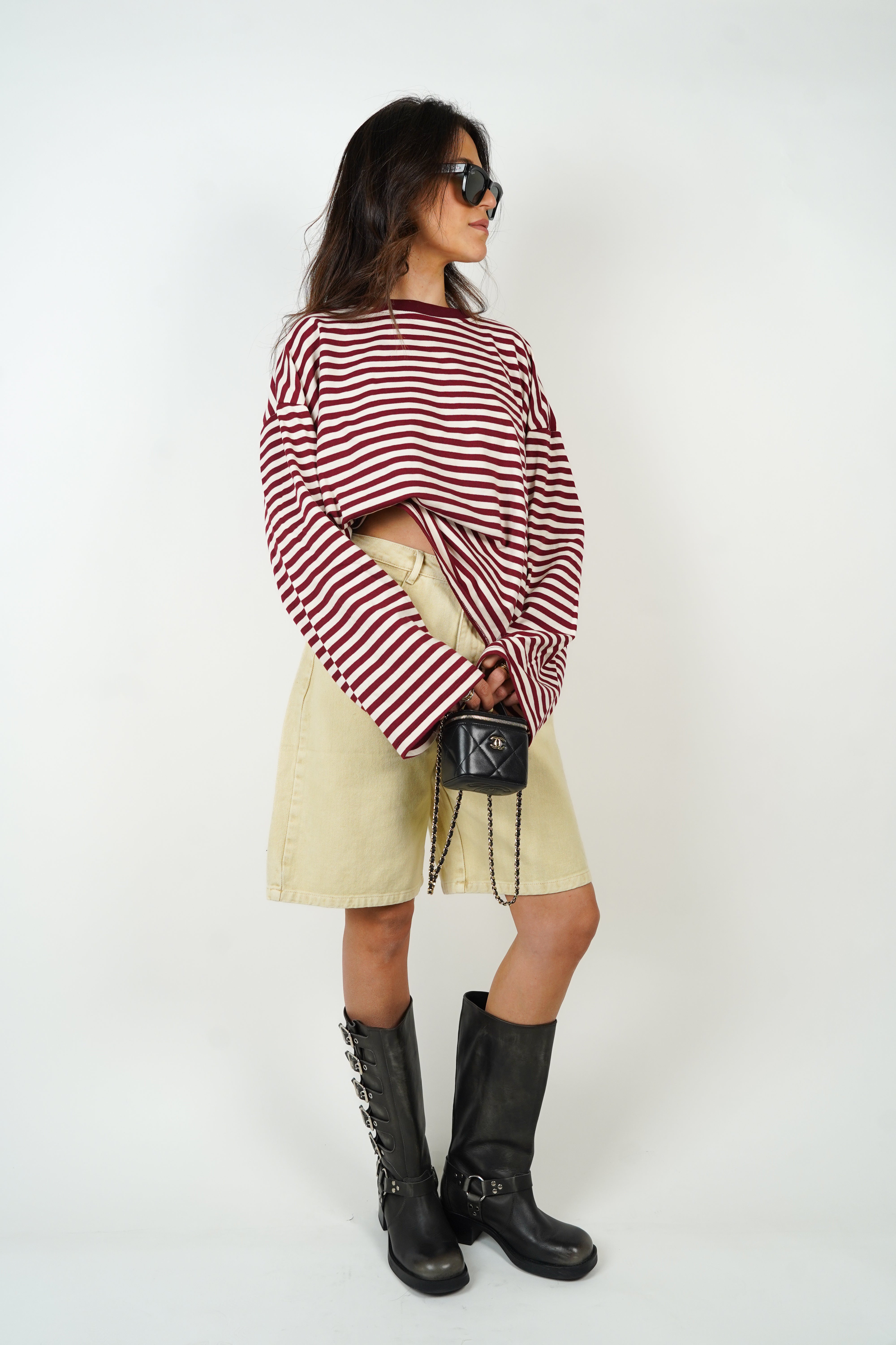Tee-shirt Océane crème et bordeaux