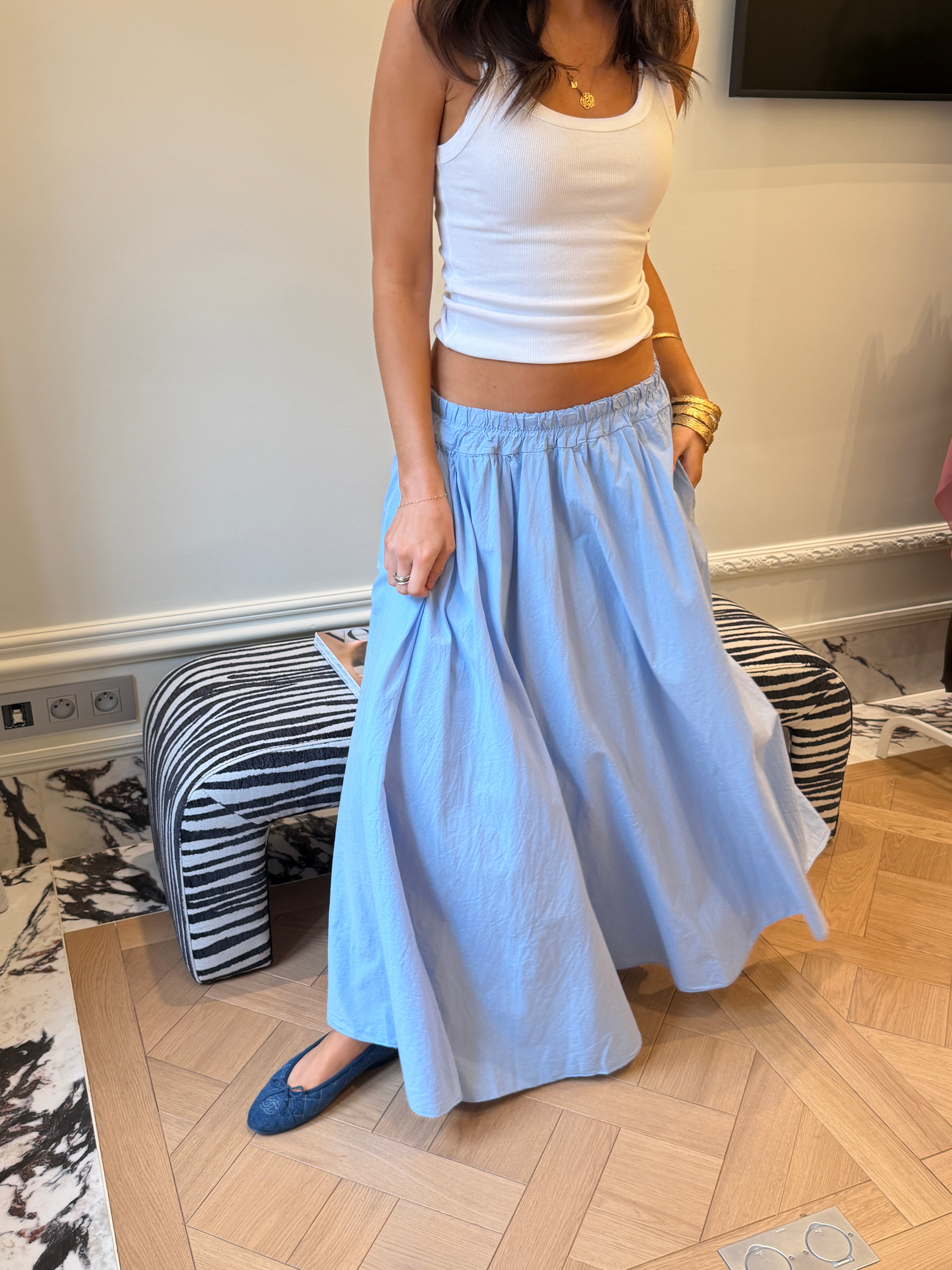 Jupe Martine bleu ciel