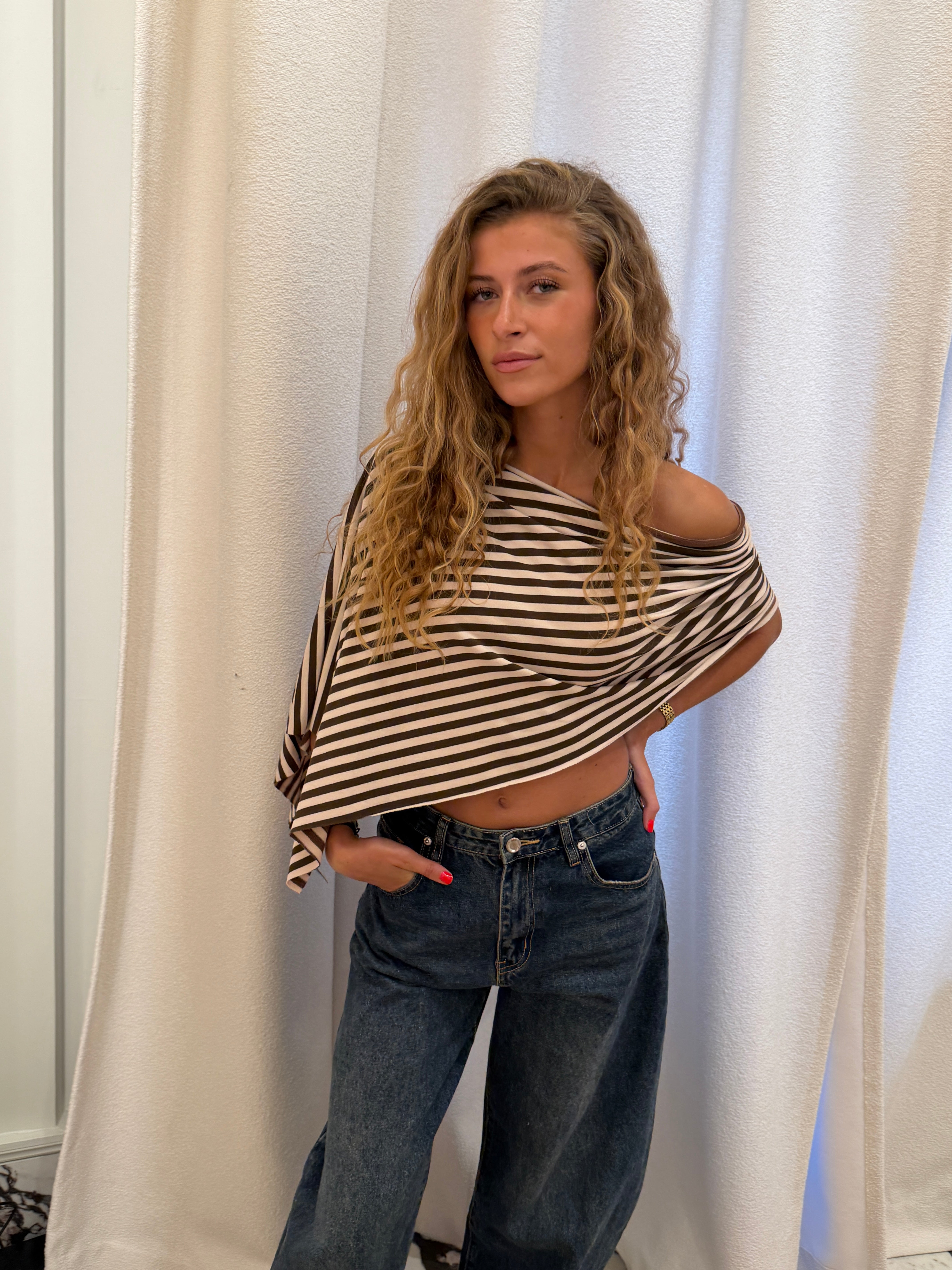 Haut Annick beige et marron