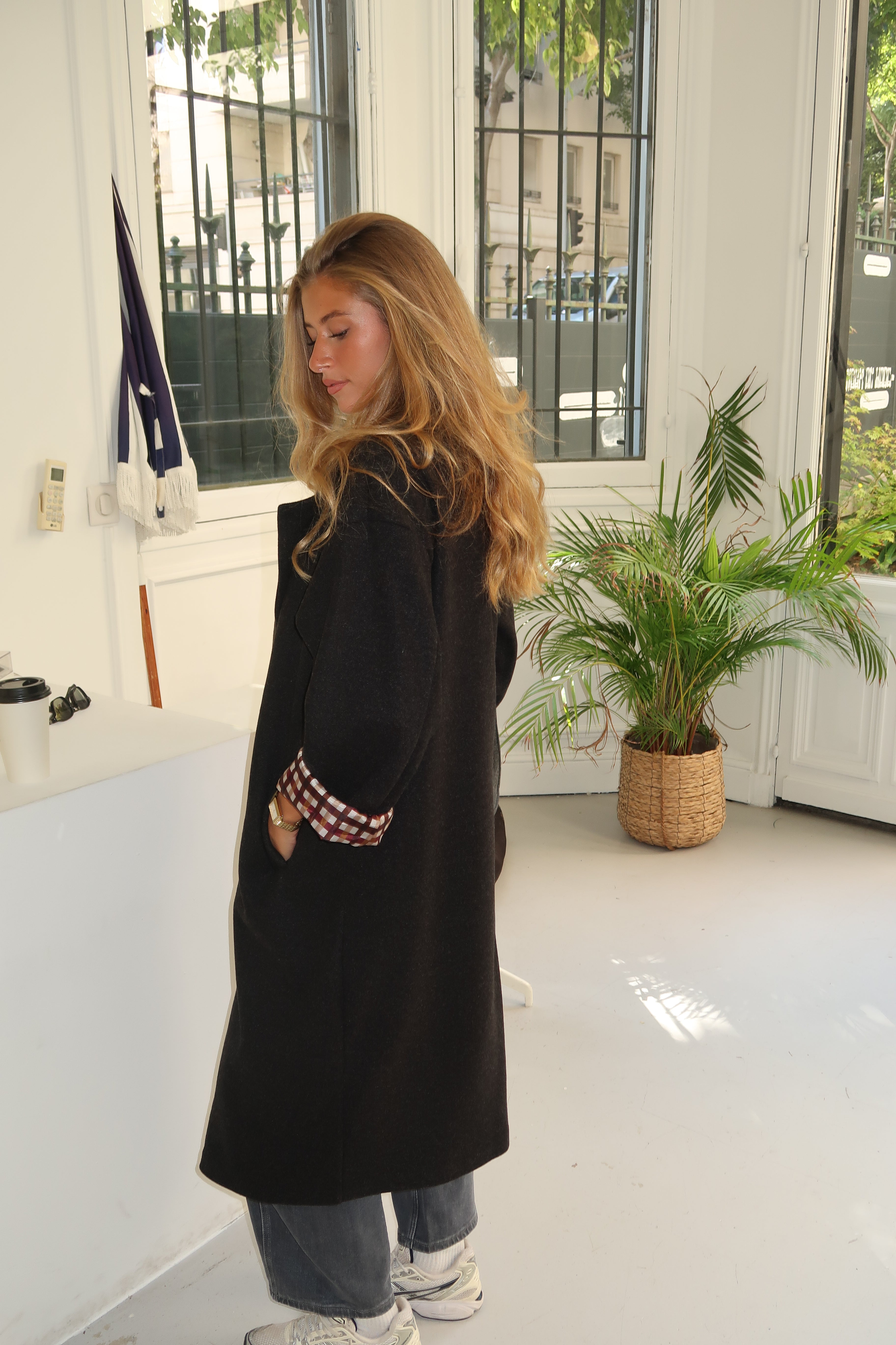 Anthrazitgrauer Charlie-Mantel