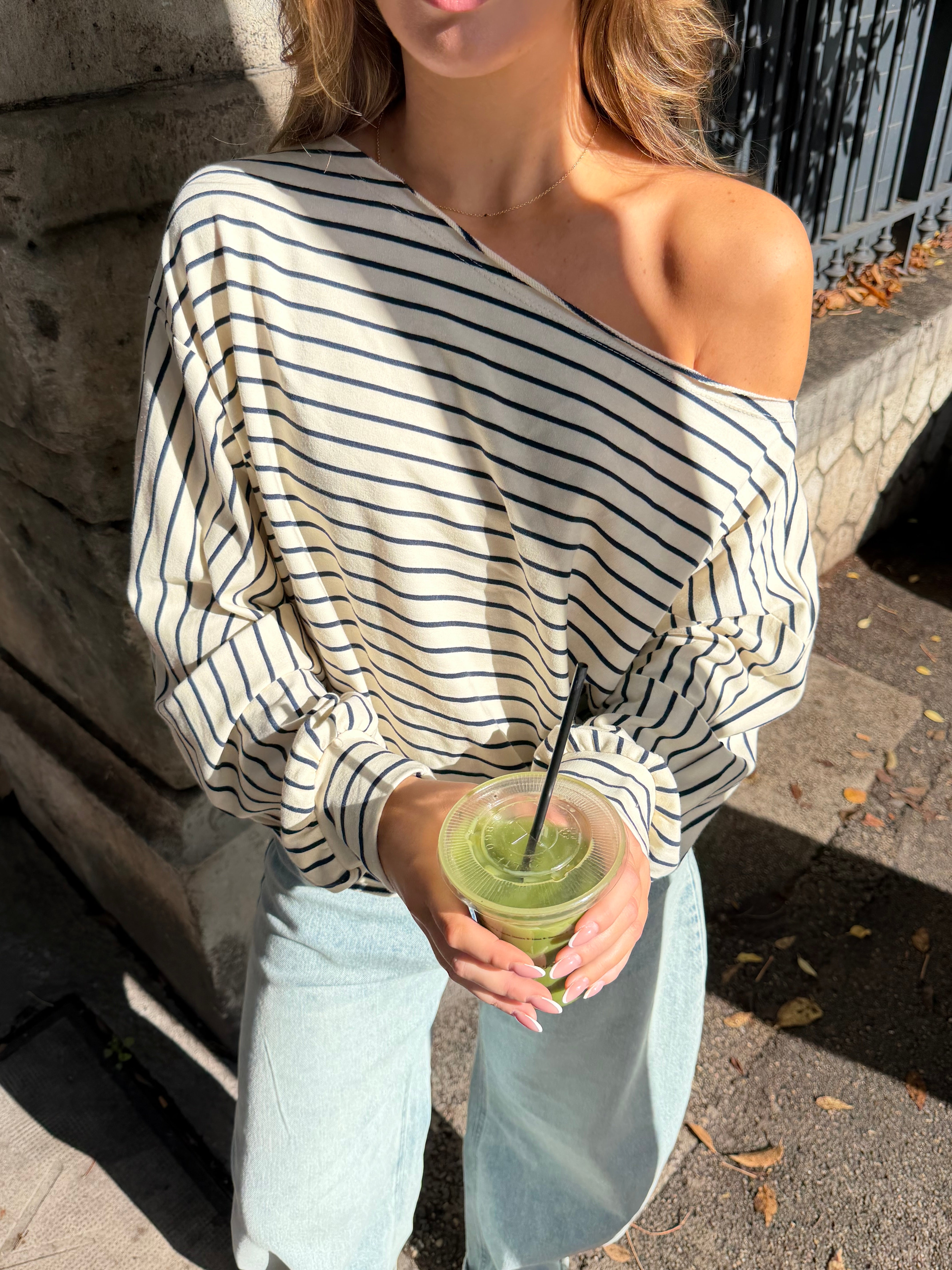 Tee-shirt Juliette à rayures bleues