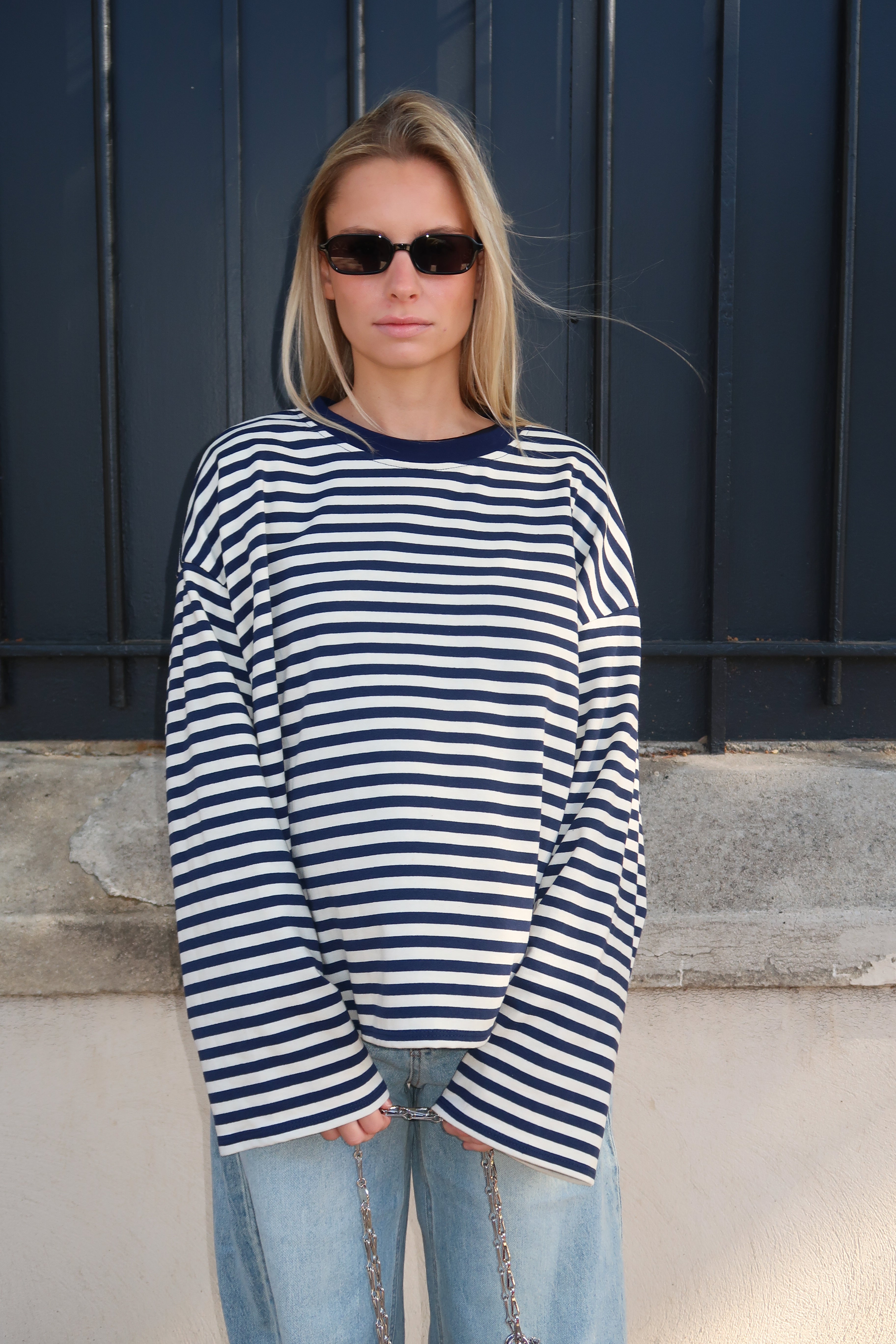 Tee-shirt Océane bleu marine et crème