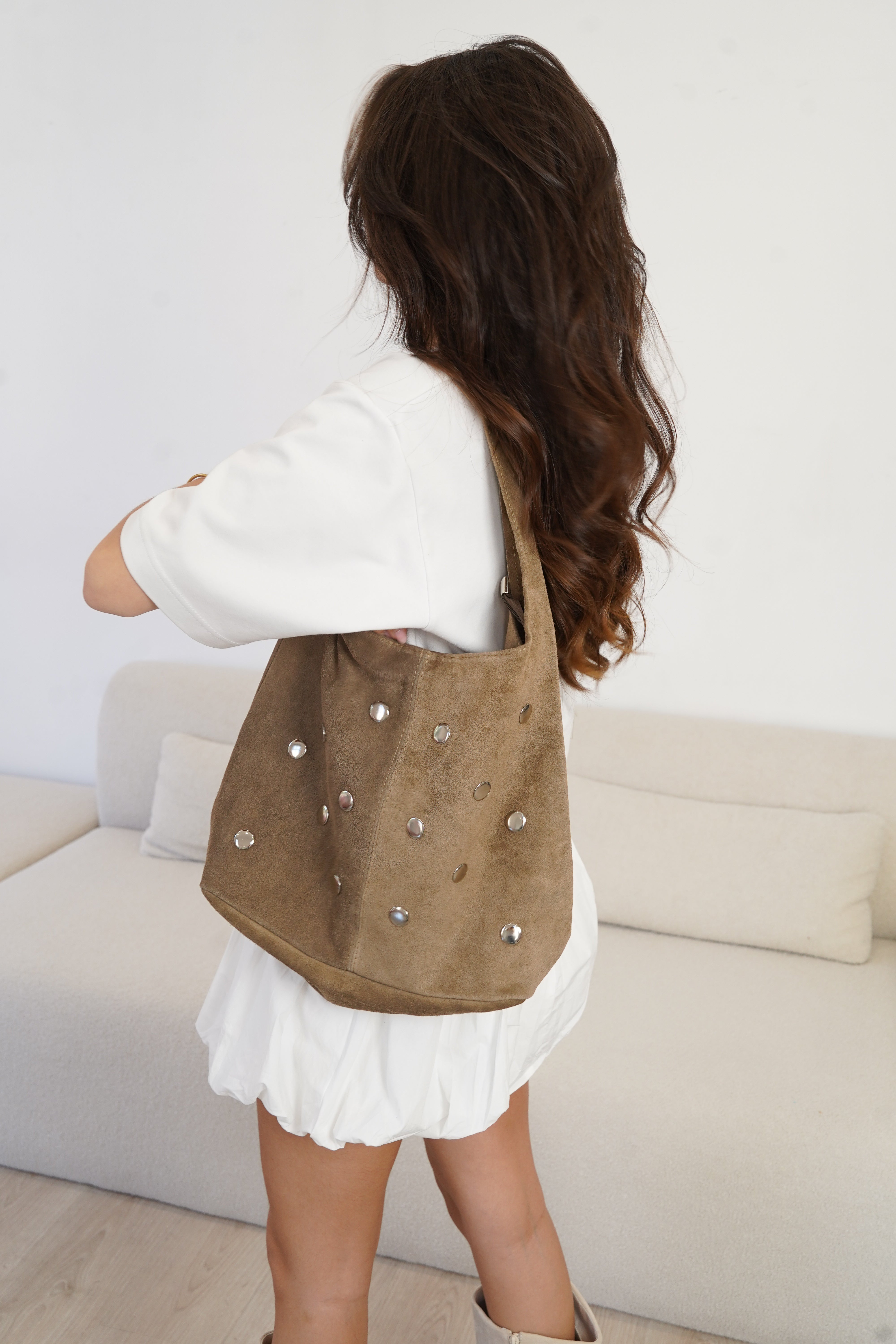 Sac en cuir Laura taupe