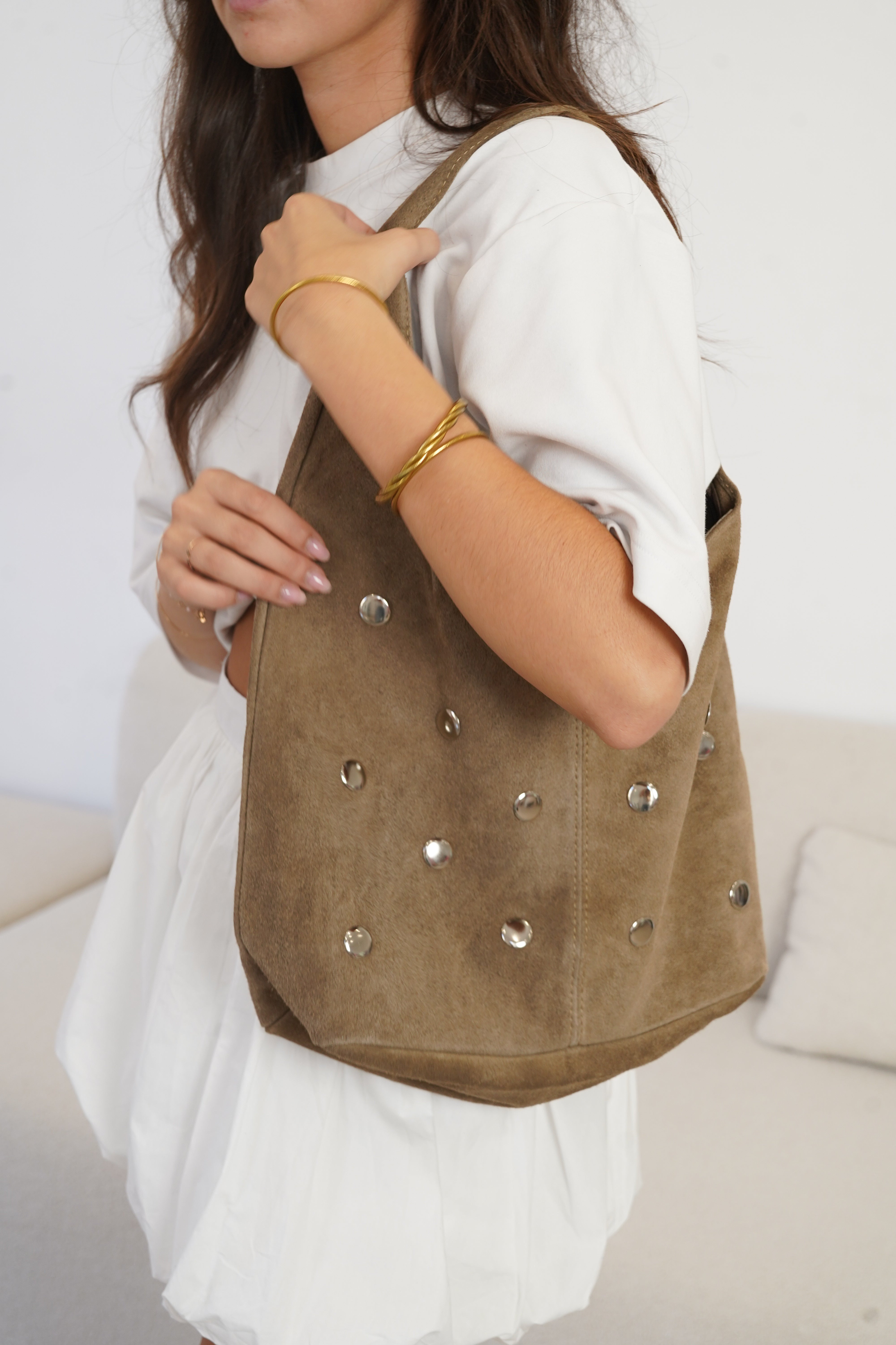 Sac en cuir Laura taupe