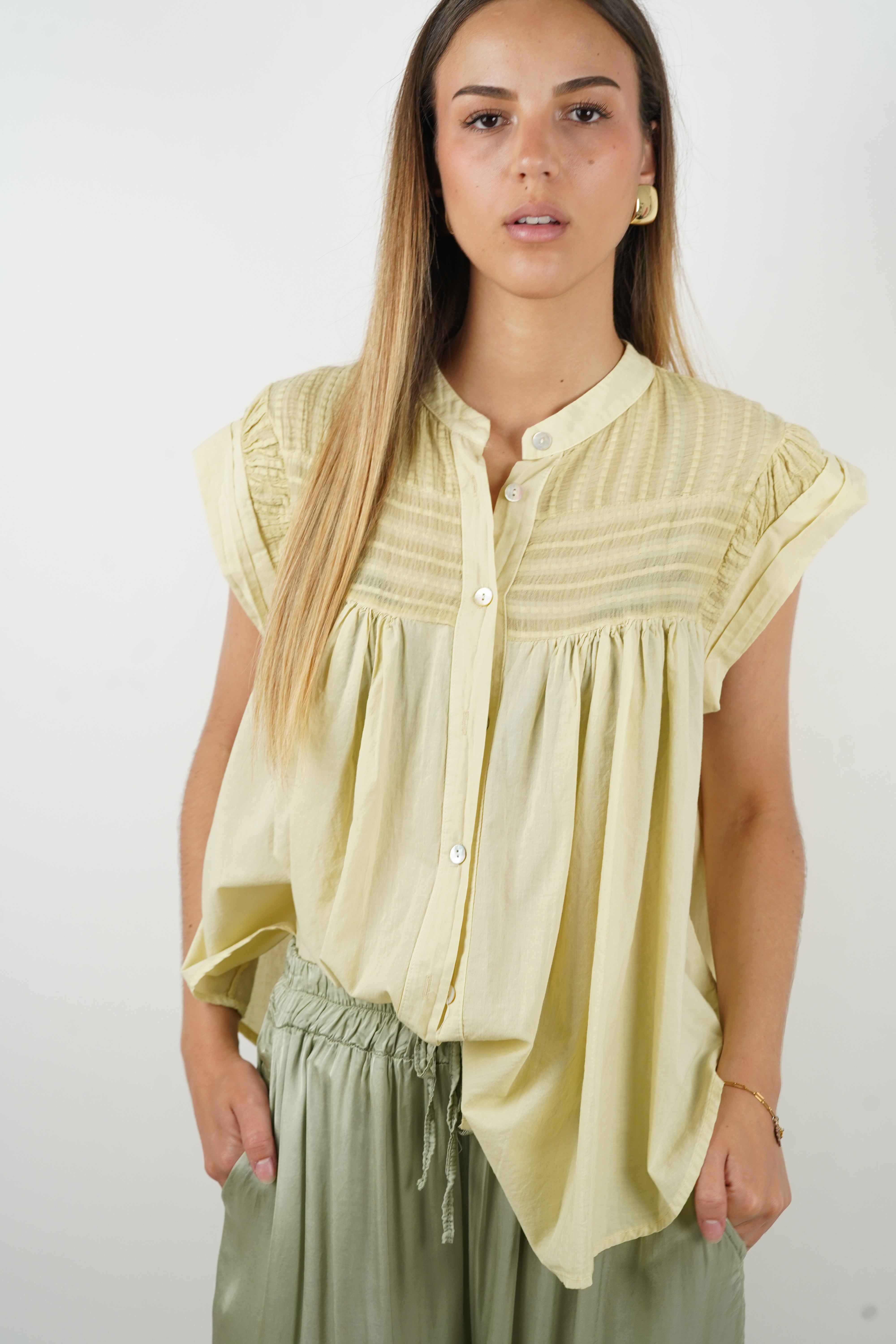 Arielle butter yellow blouse