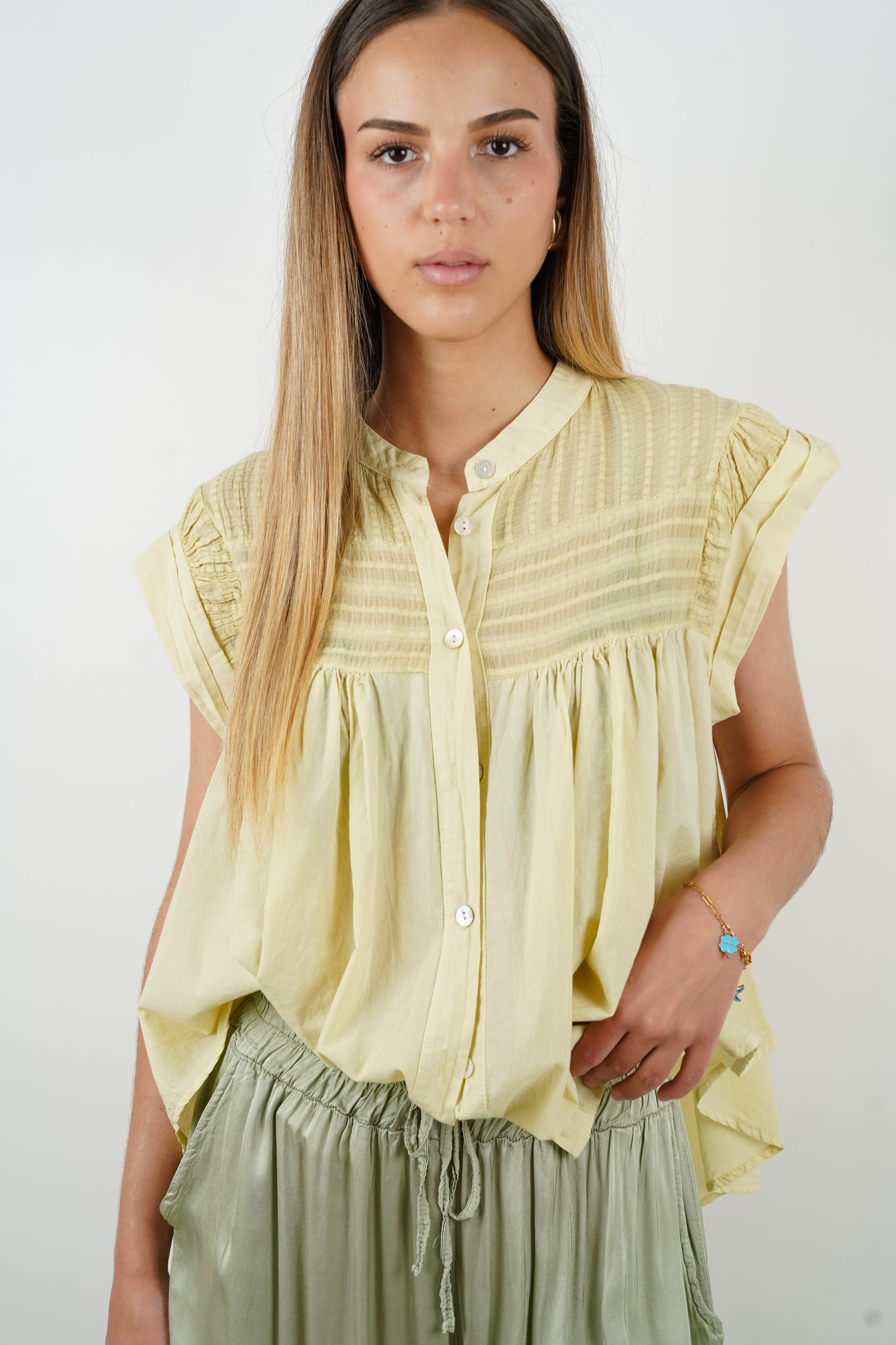 Arielle butter yellow blouse