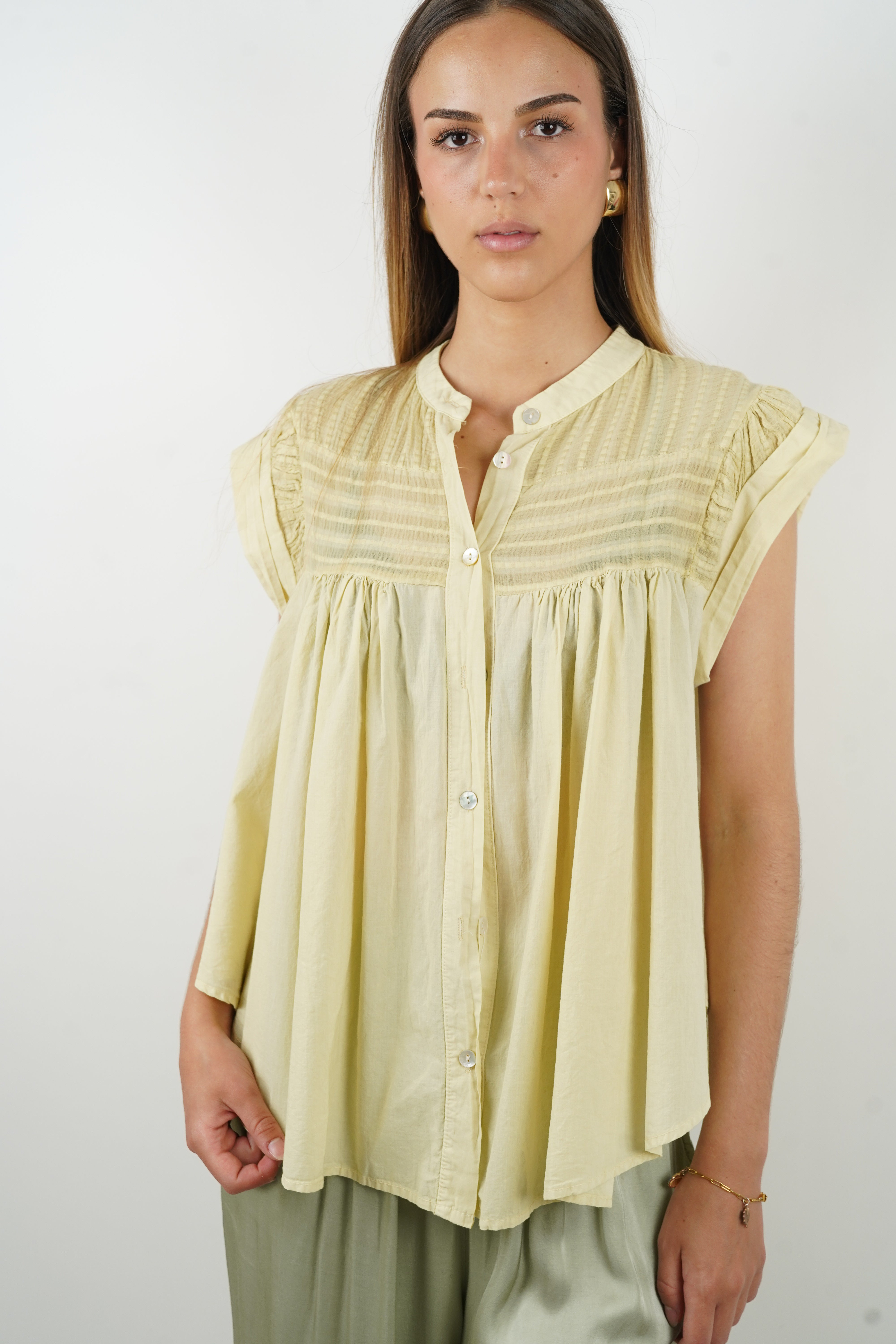 Arielle butter yellow blouse