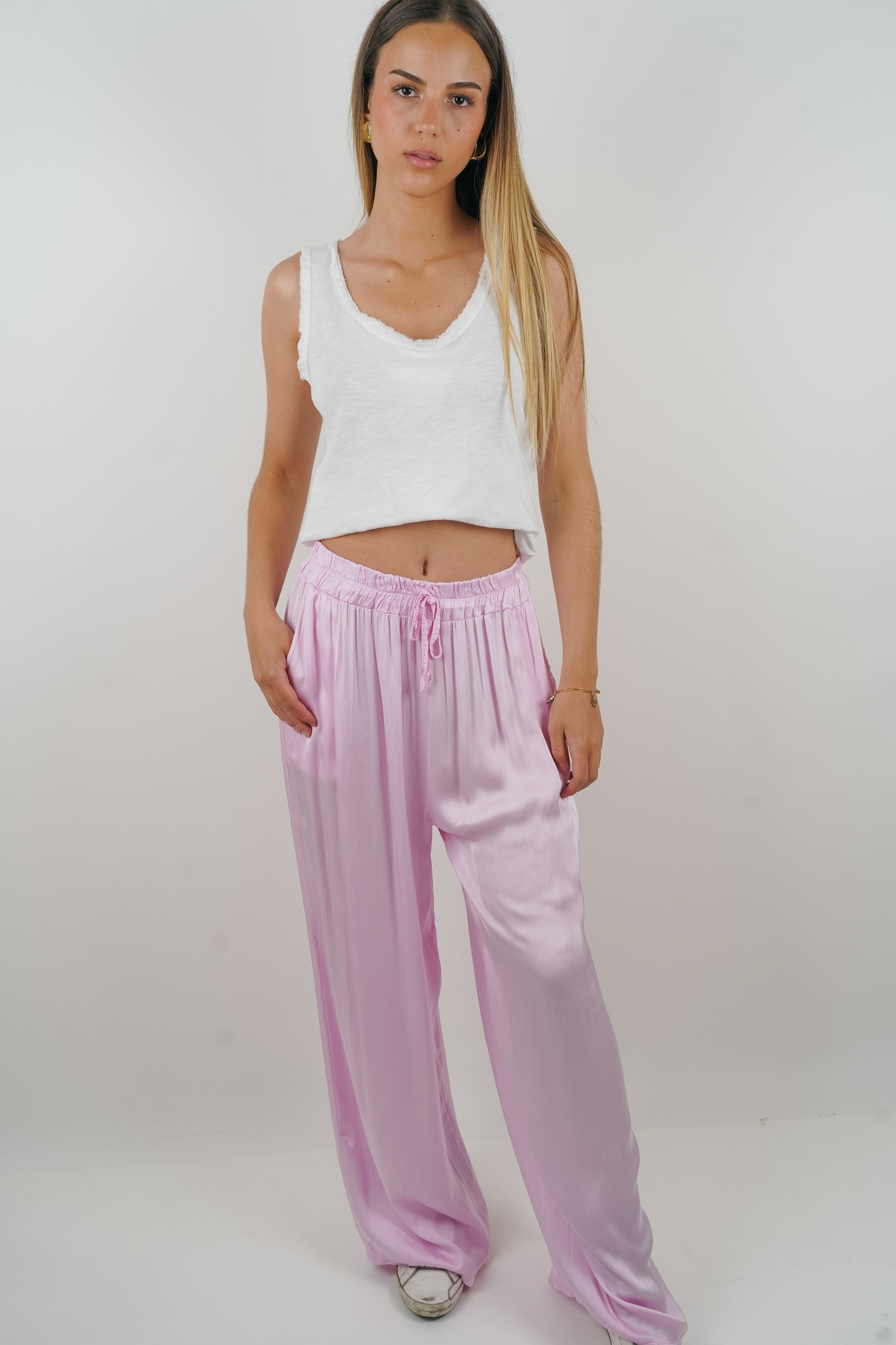 Pink Giuseppa silk pants