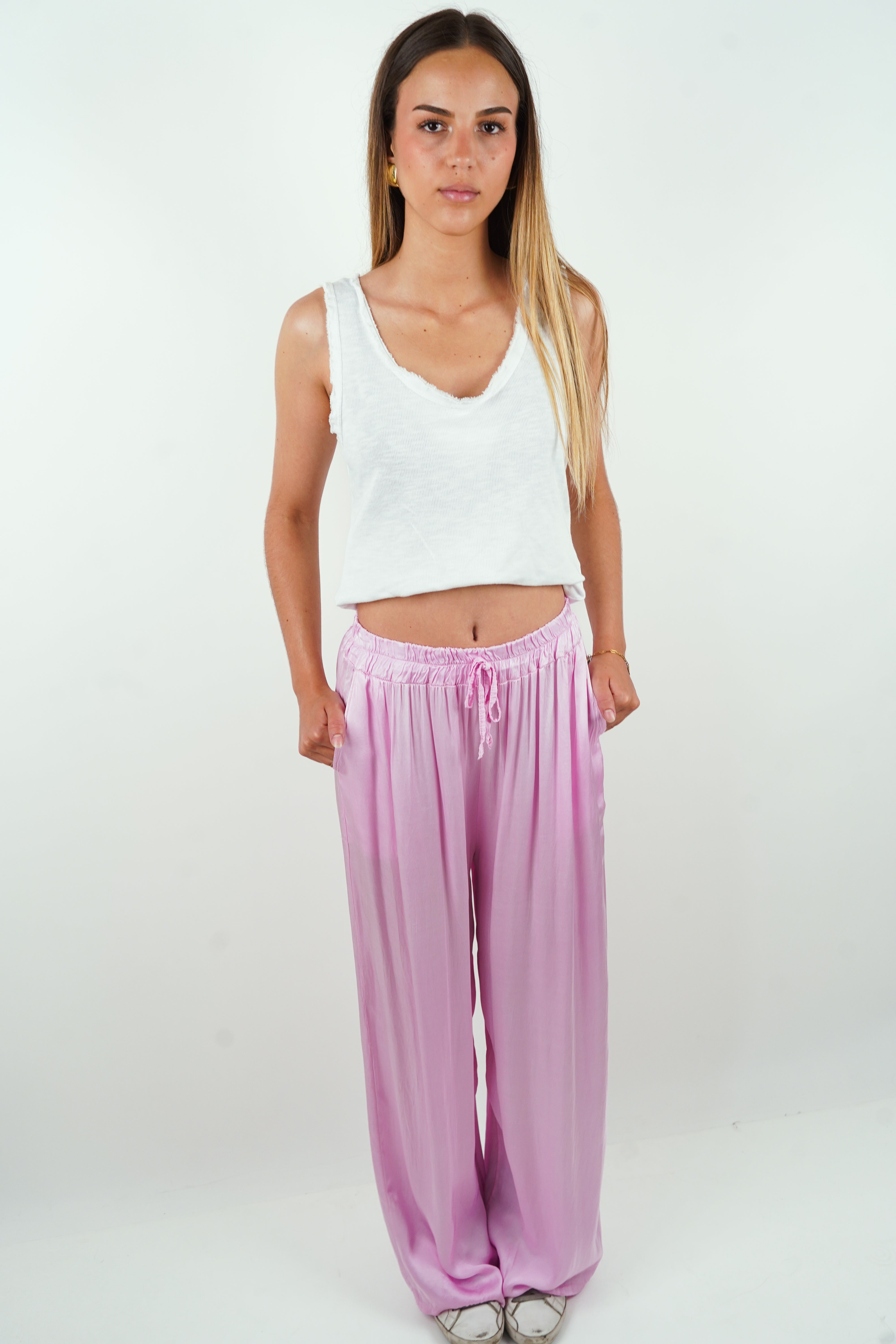 Pink Giuseppa silk pants