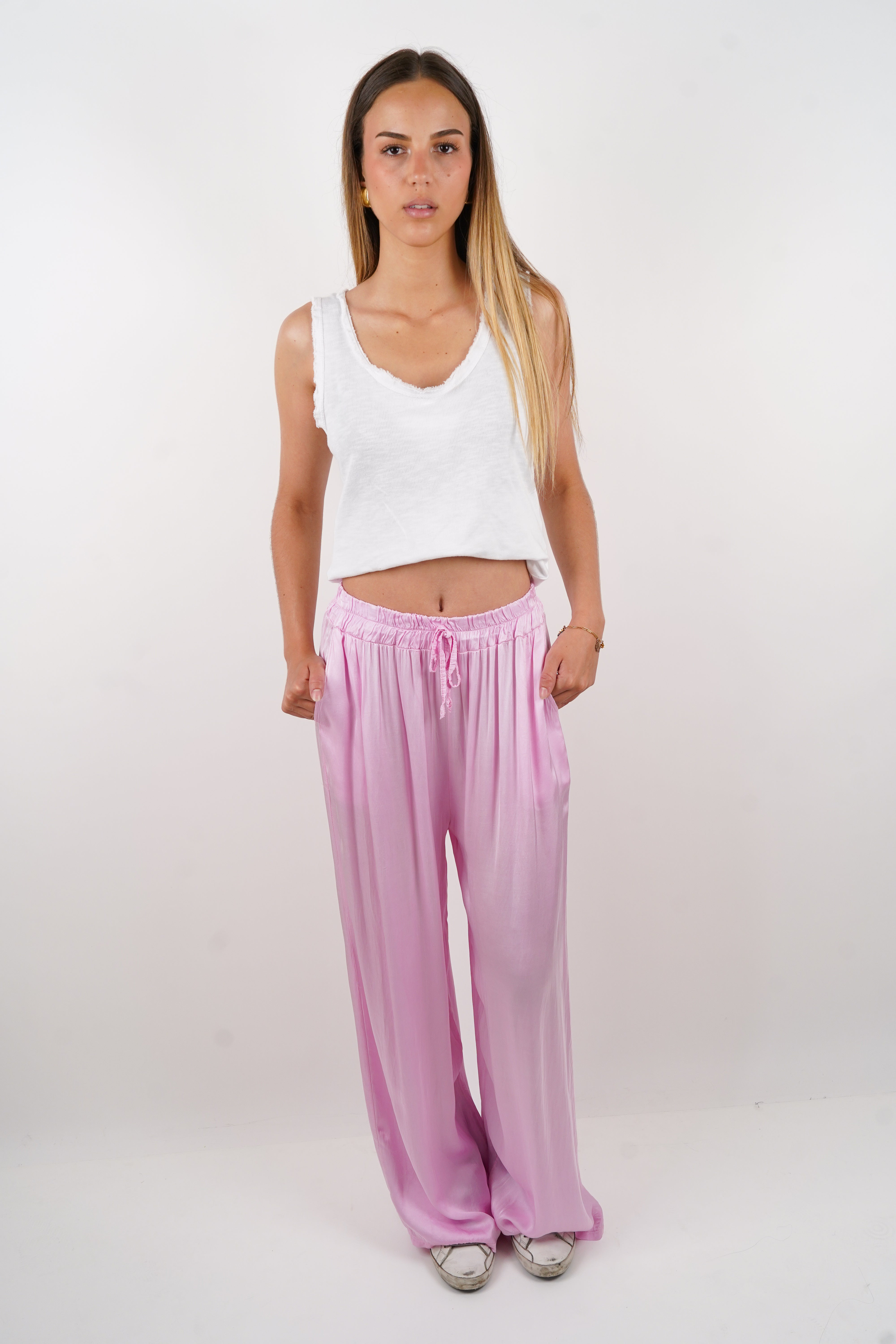 Pink Giuseppa silk pants