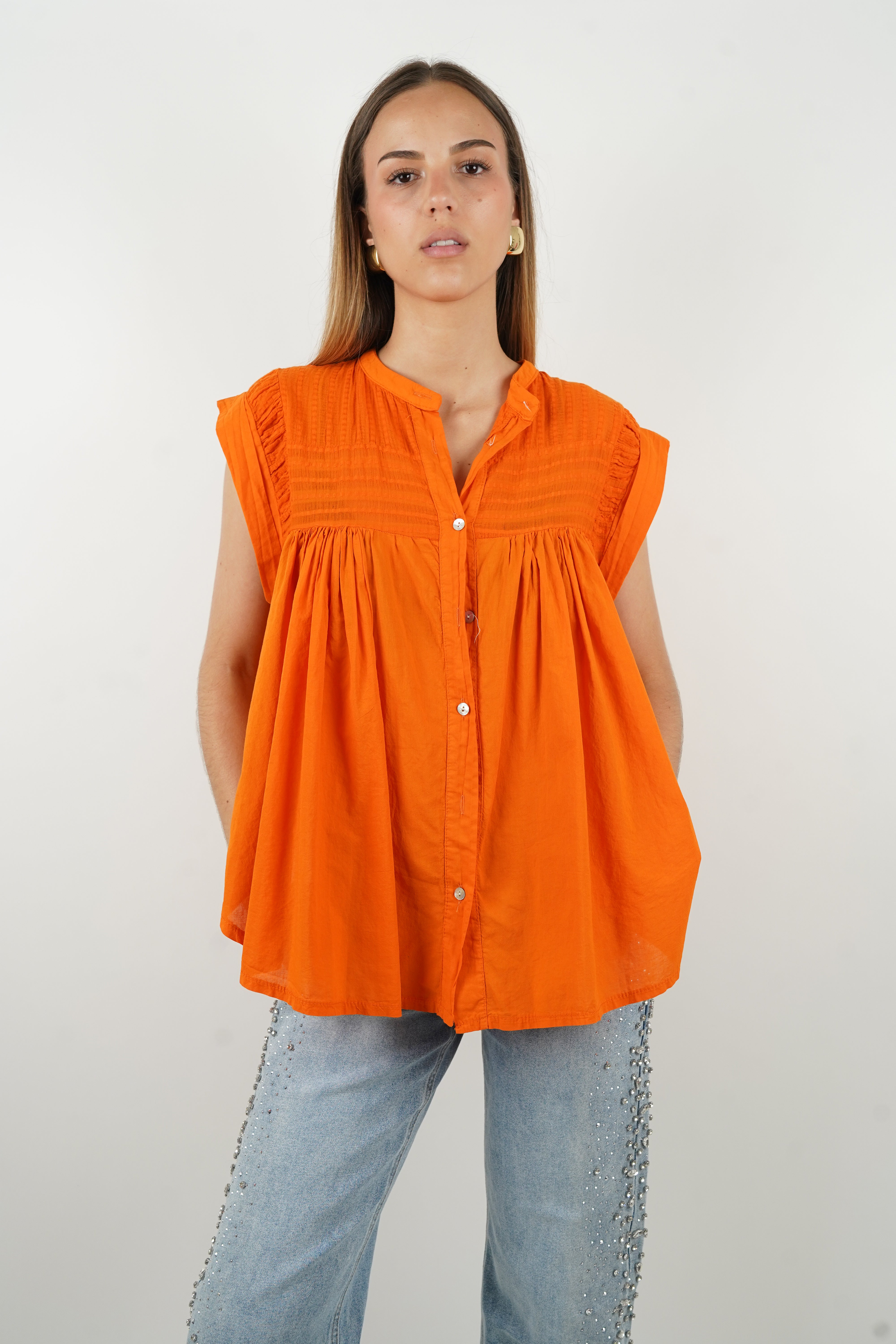 Arielle orange blouse