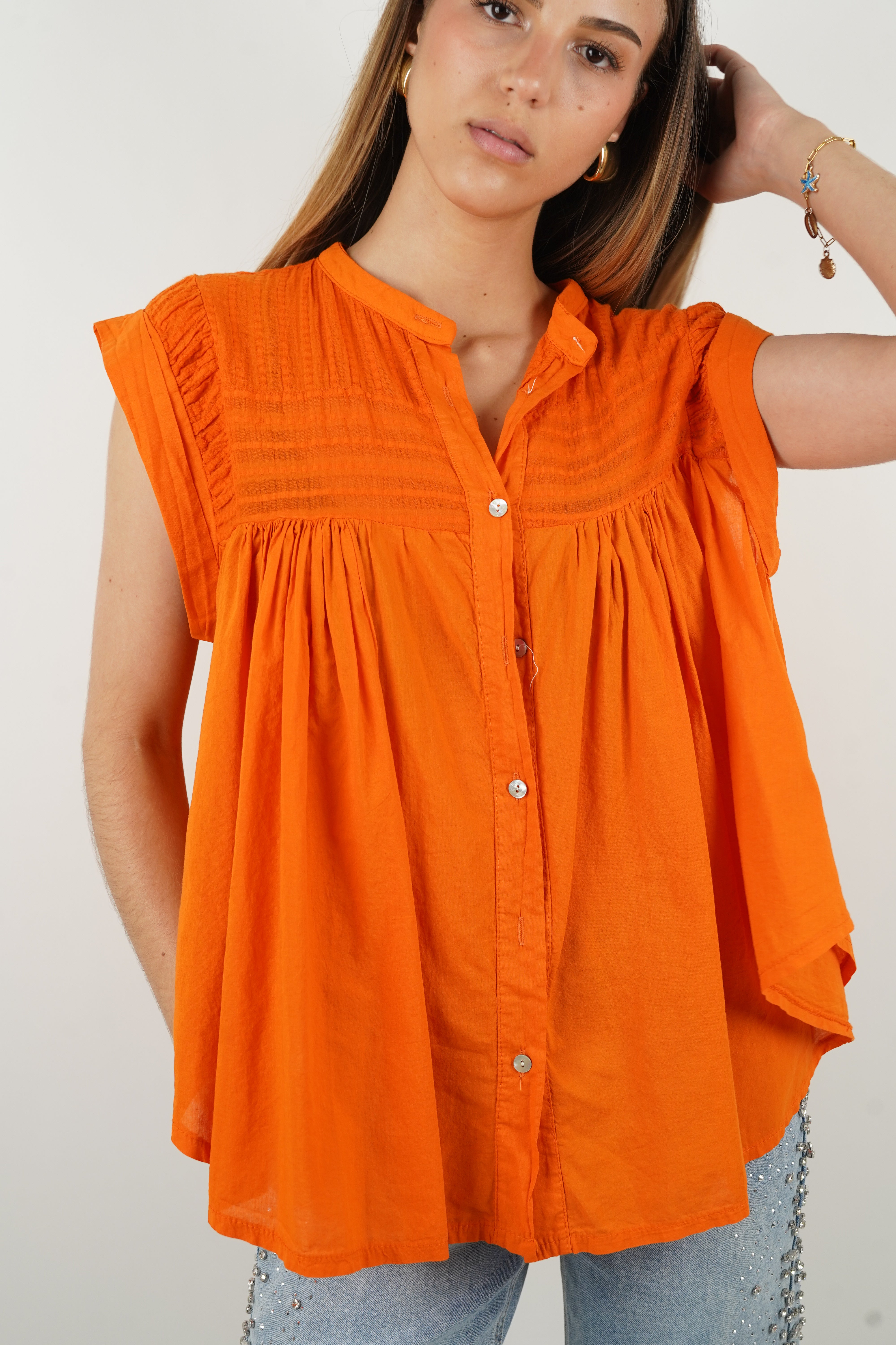 Arielle orange blouse