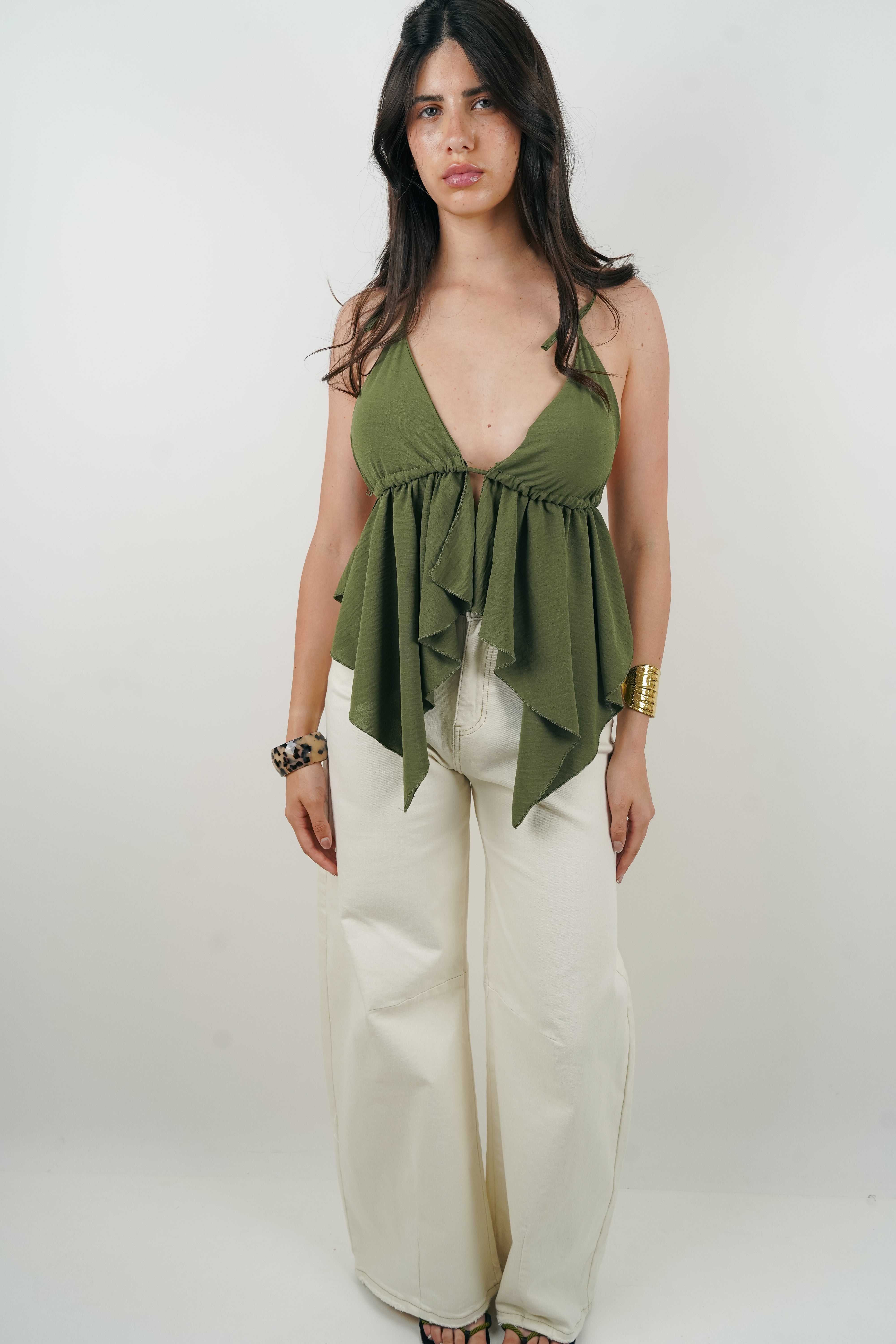 Alexandra khaki top