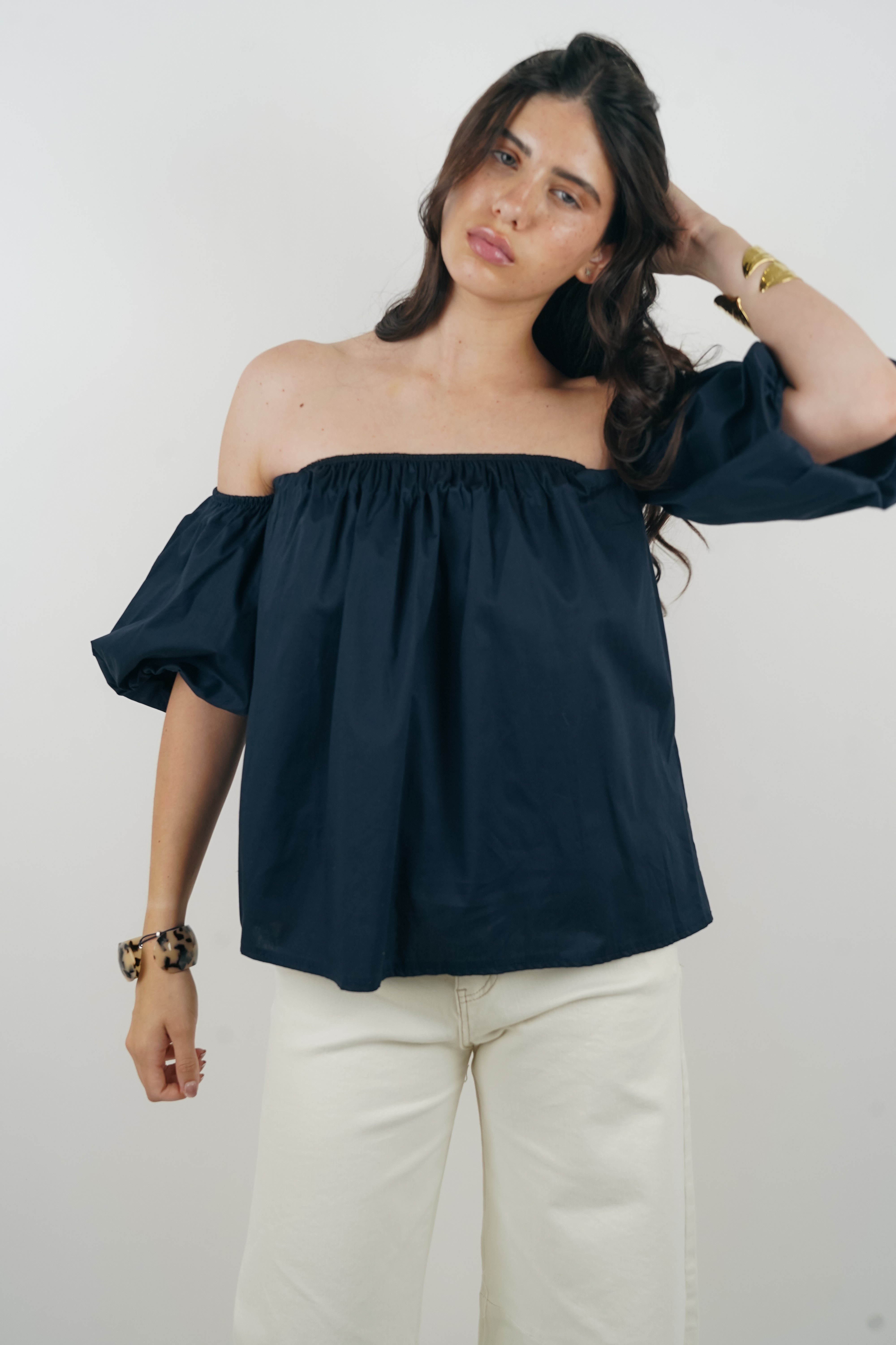 Maude navy blue top