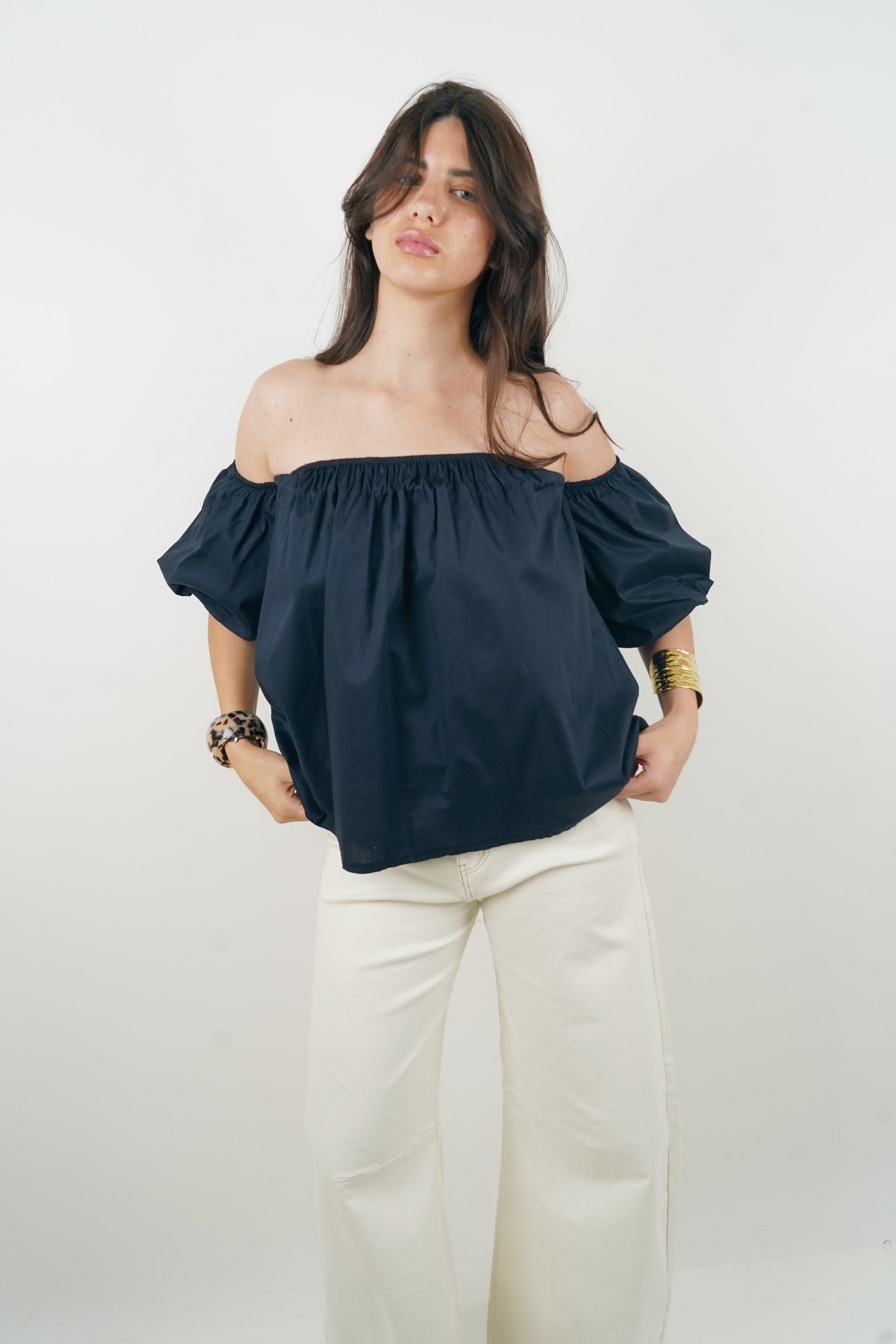 Maude navy blue top