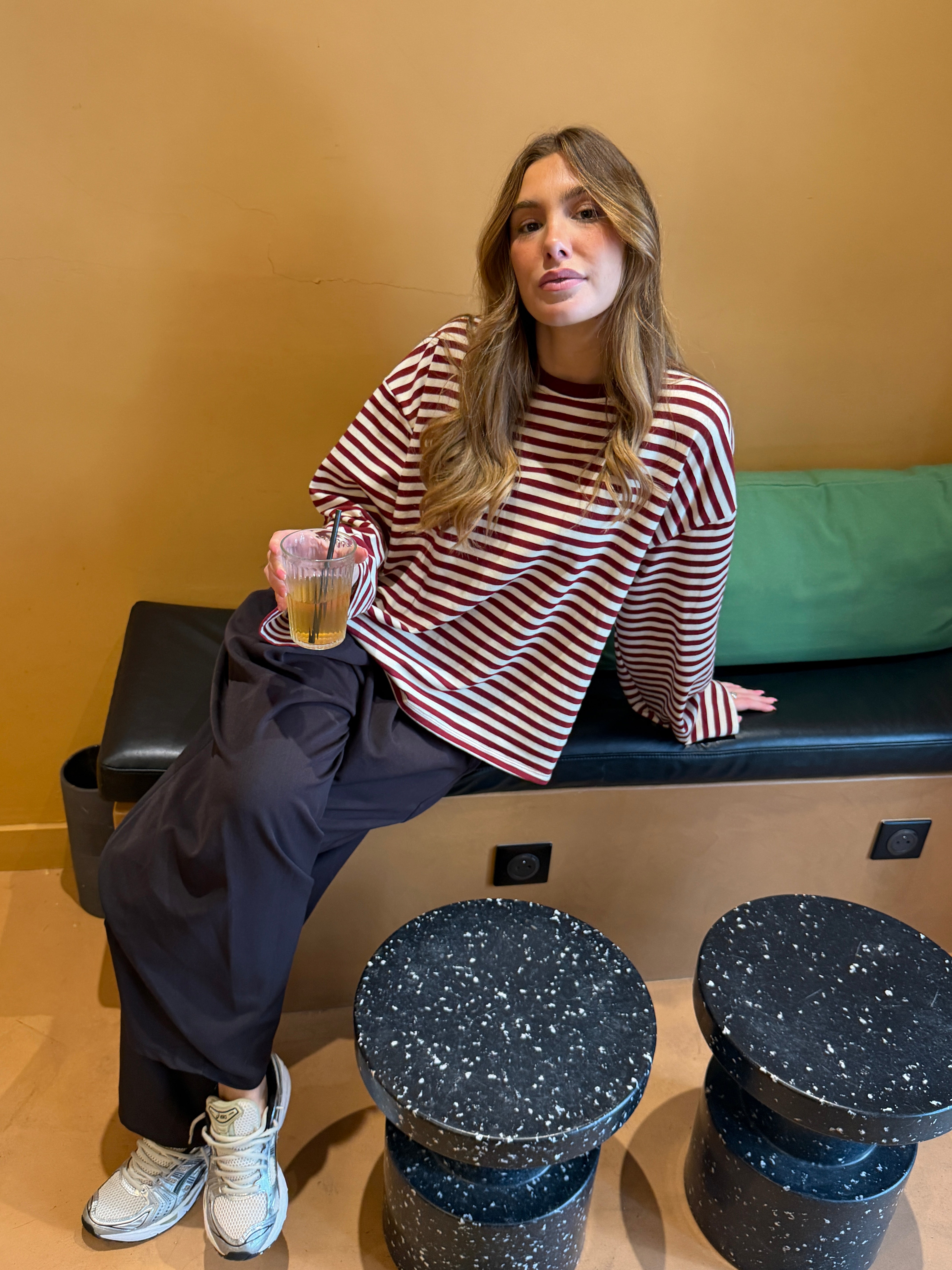 Tee-shirt Océane crème et bordeaux (15/12)