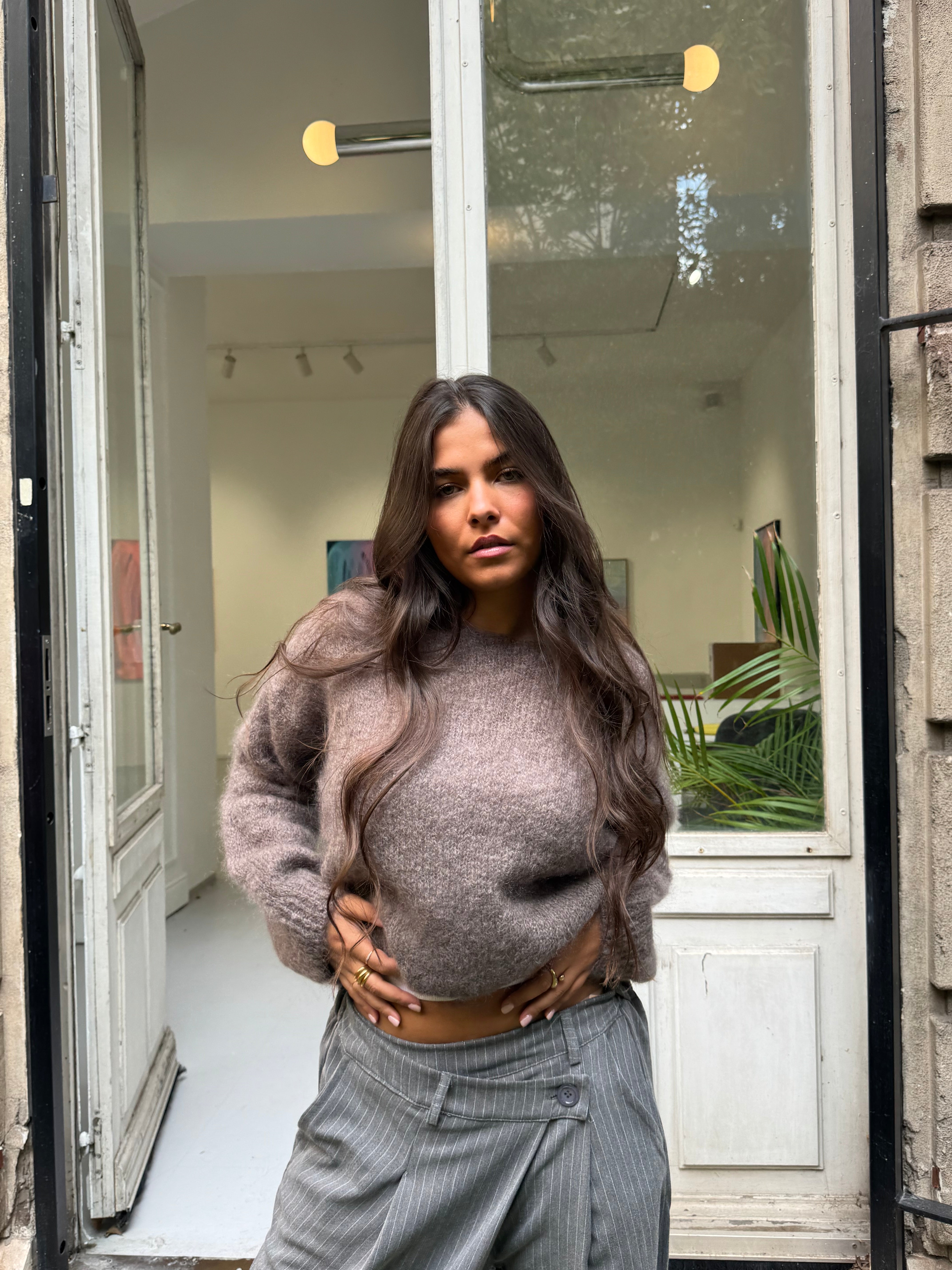 Pull 80% Mohair Suzy taupe