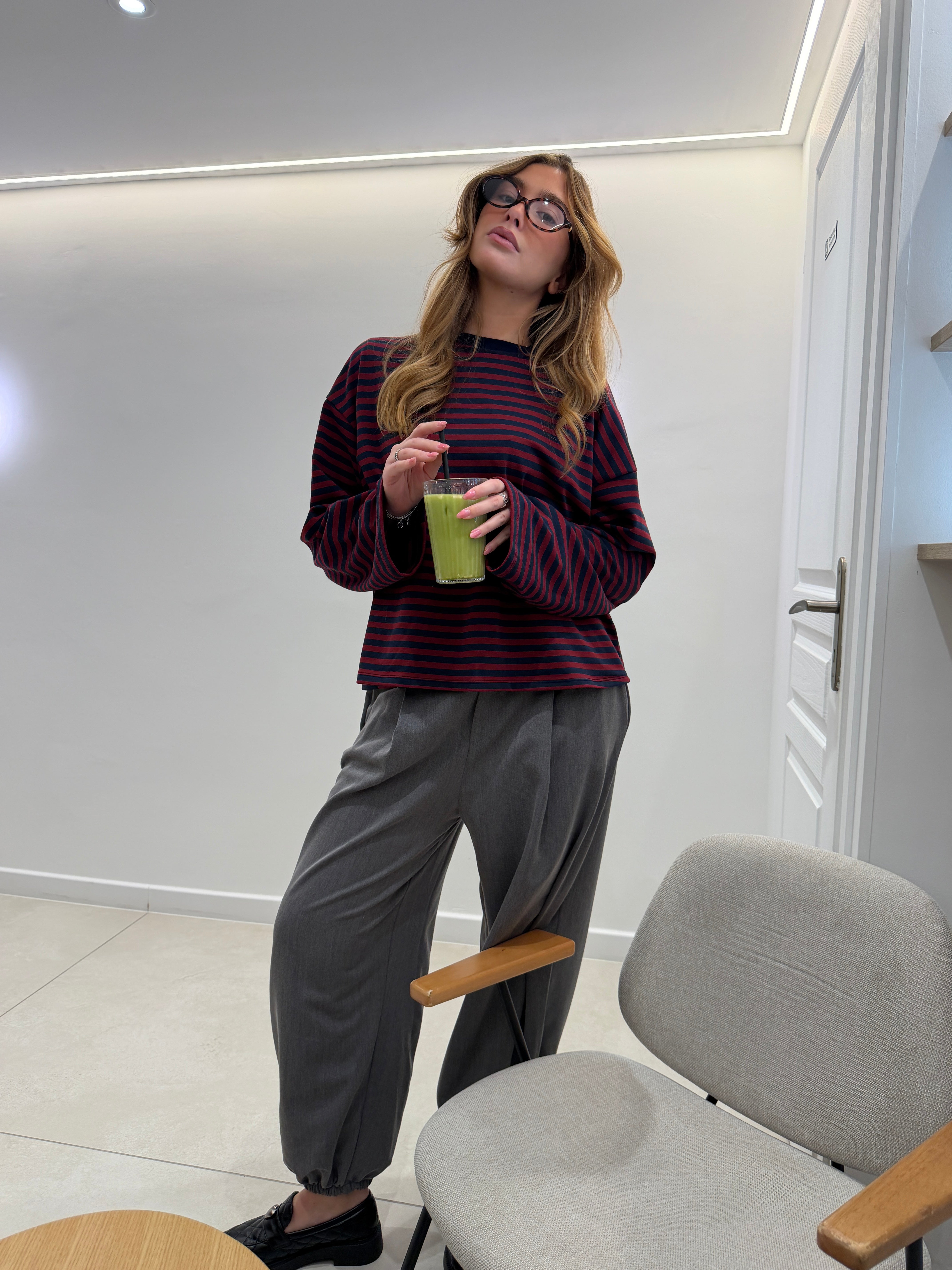 Tee-shirt Océane bordeaux et bleu marine (12/12)