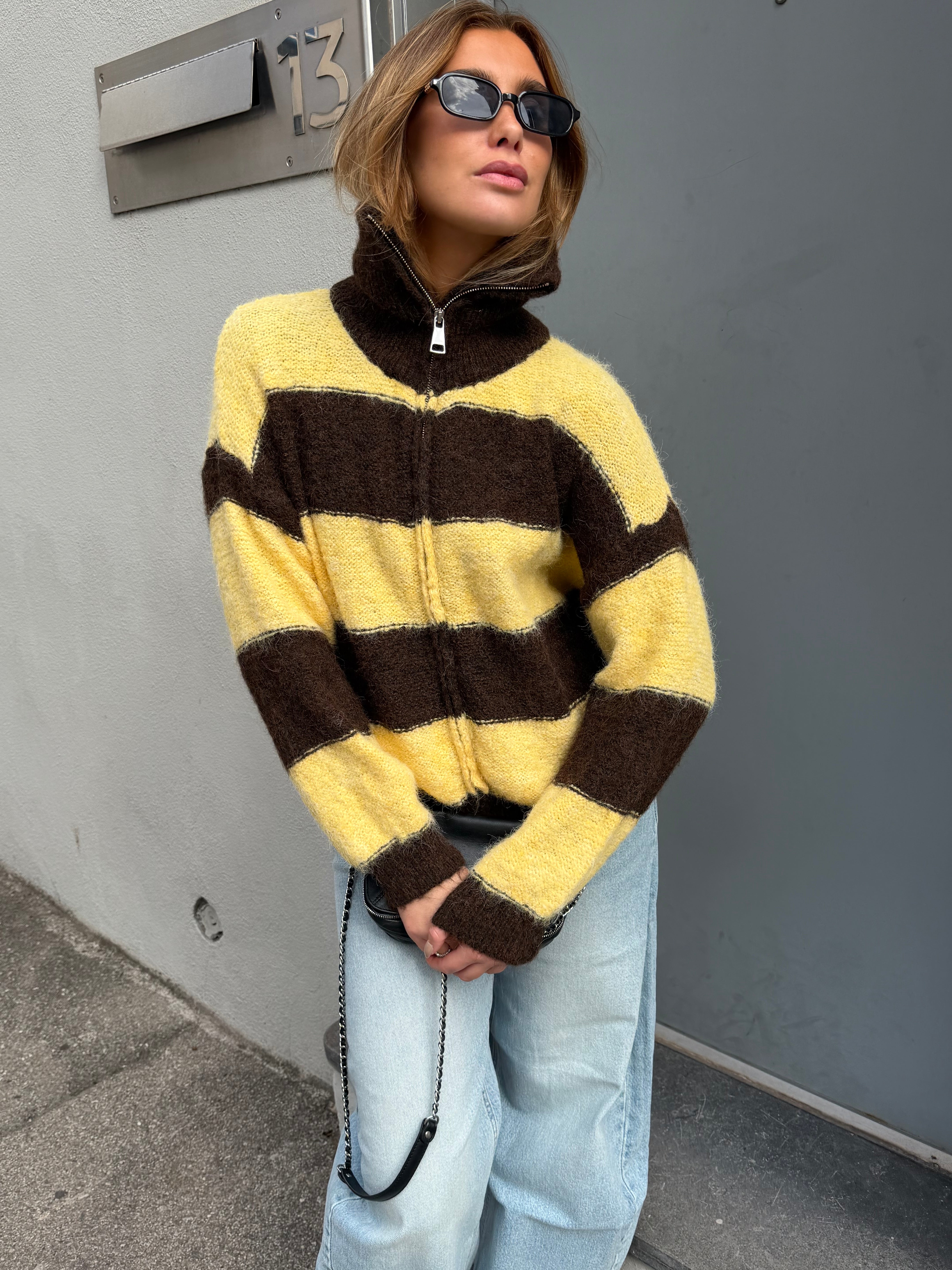 Gilet Gracie jaune et marron