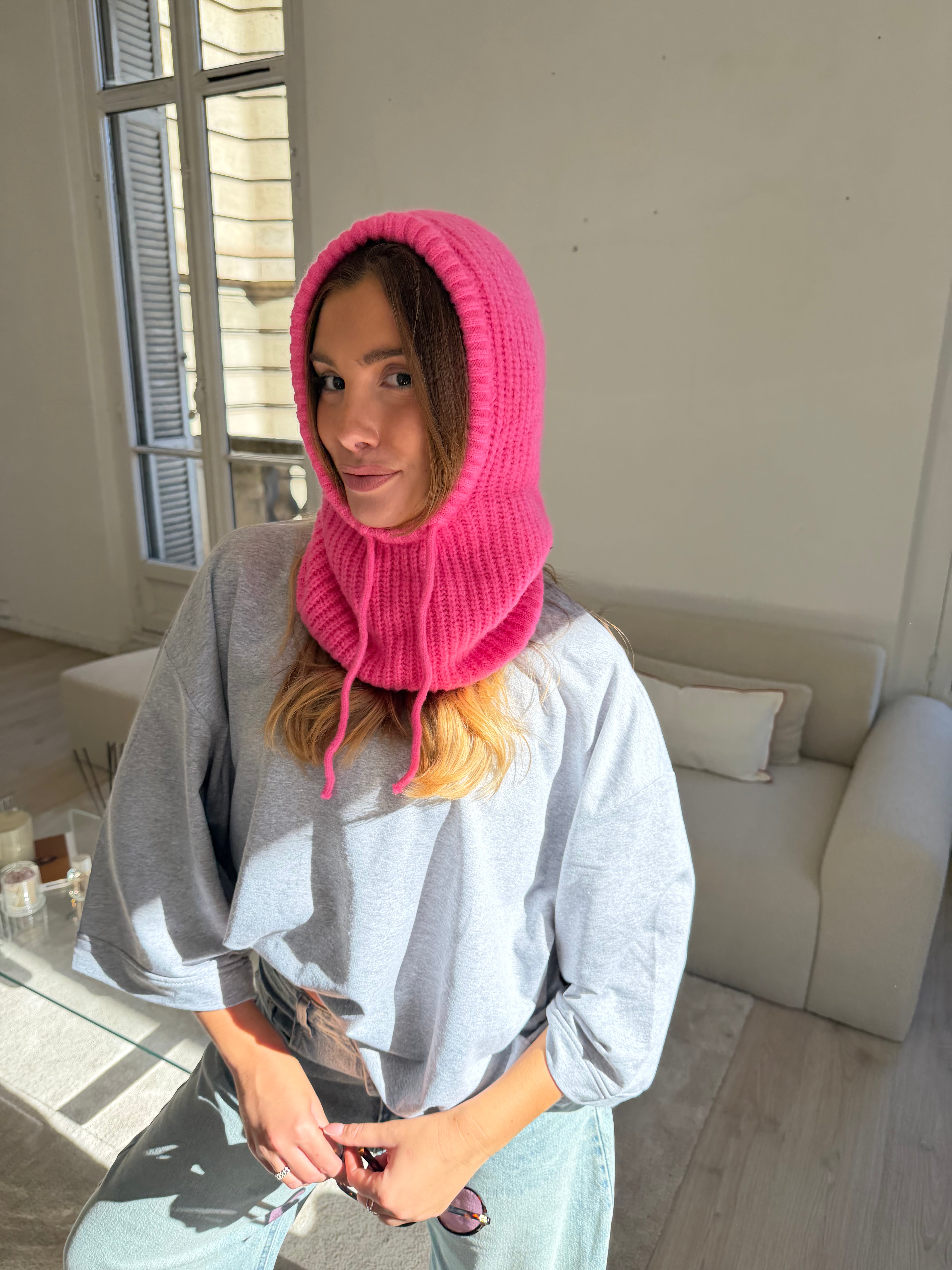 Diana hættejakke i fuchsia rosa