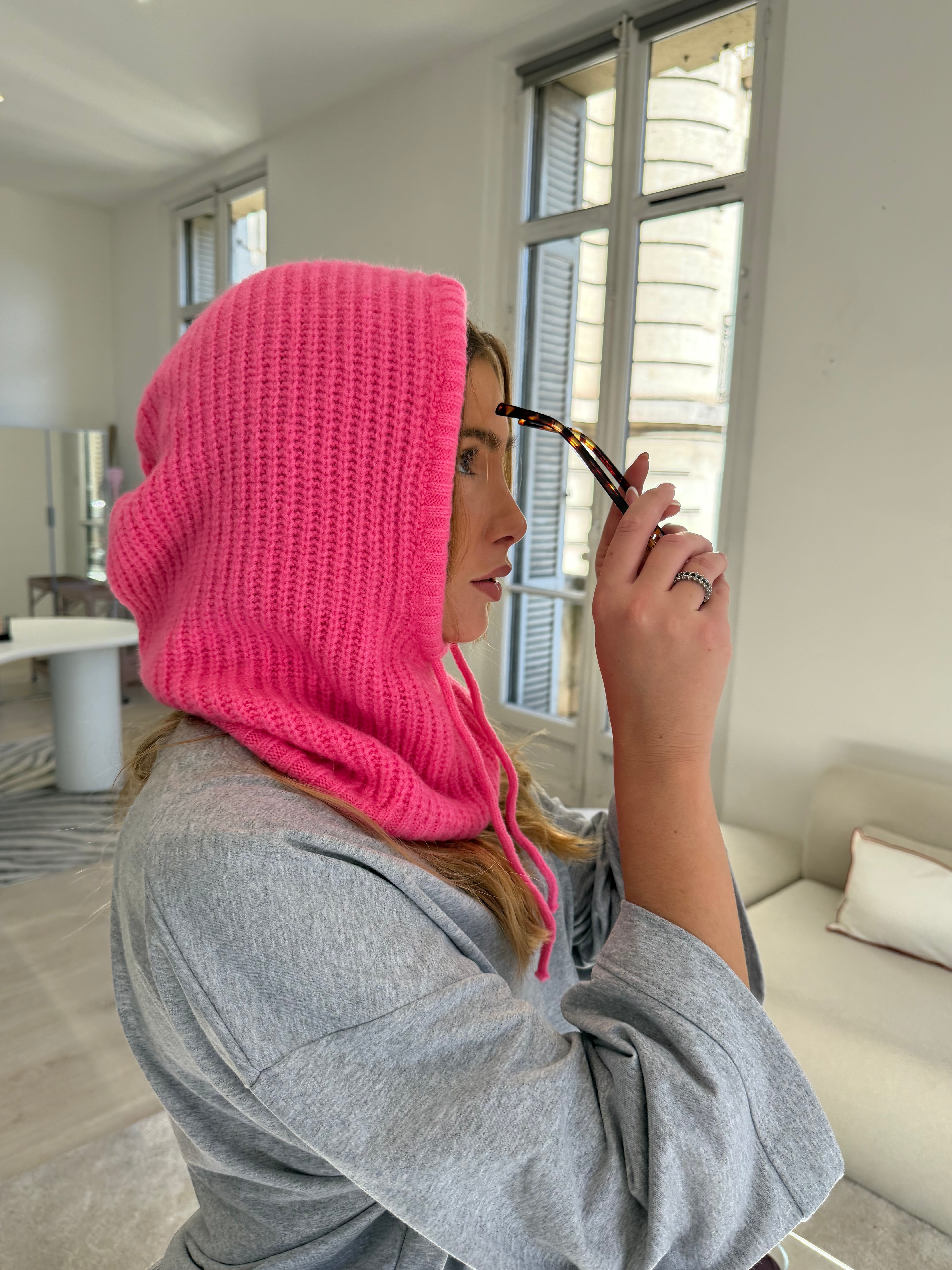 Diana hættejakke i fuchsia rosa