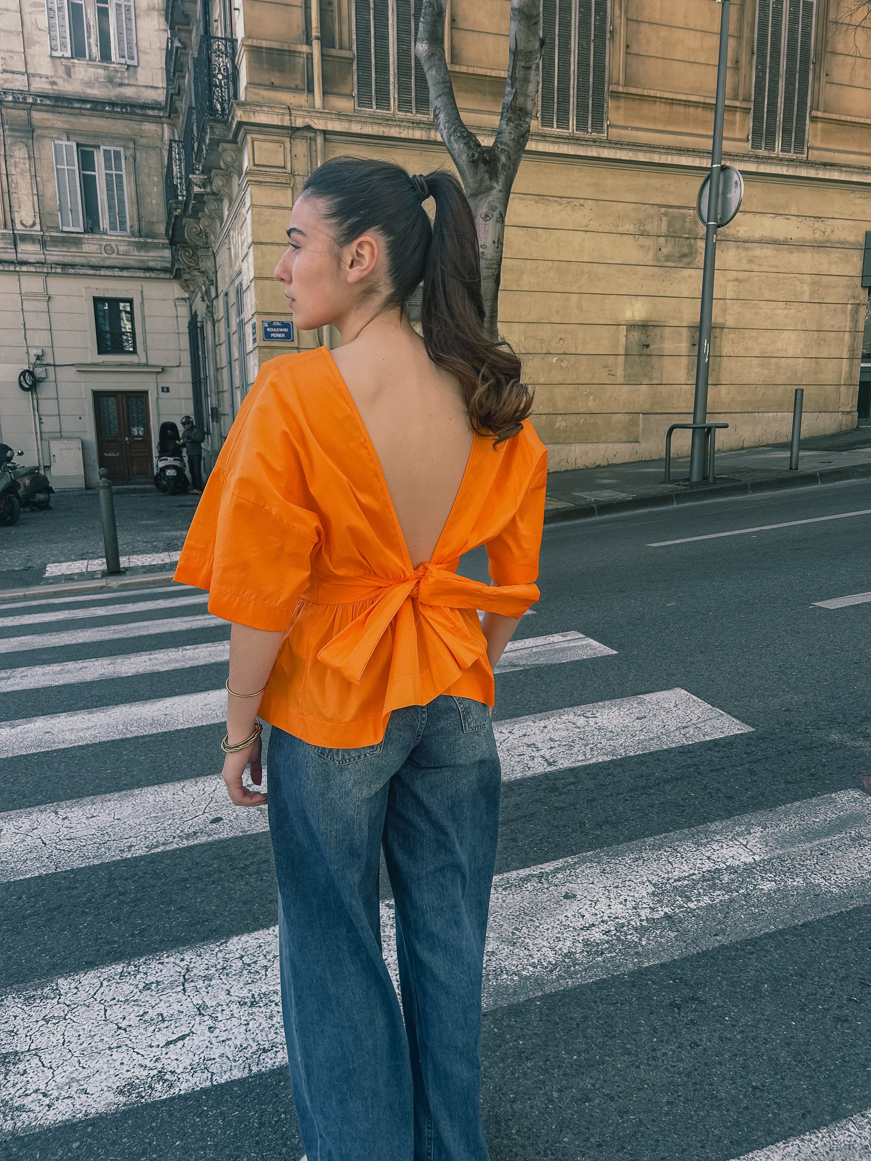 Genevieve orange top