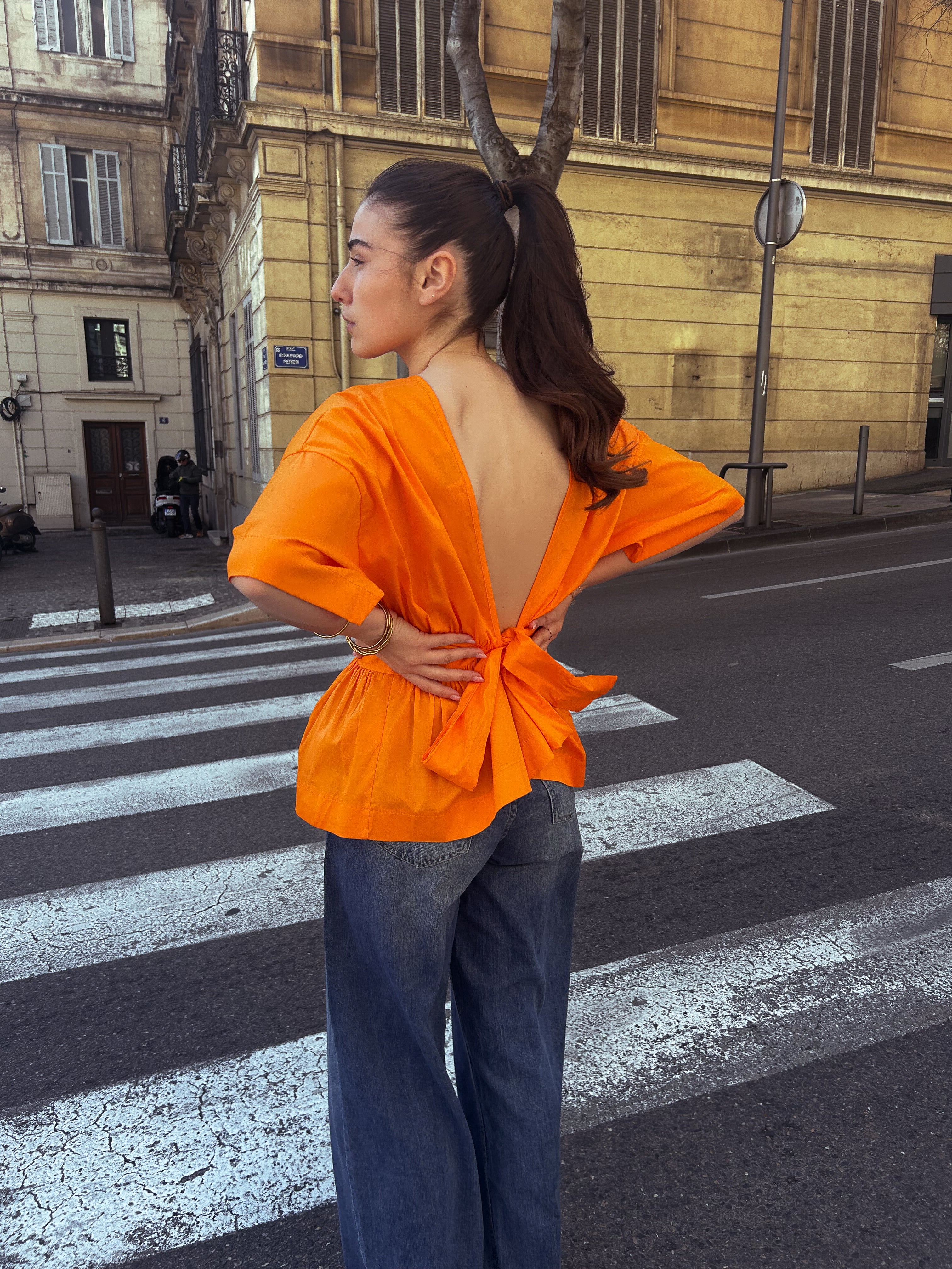 Top Geneviève orange
