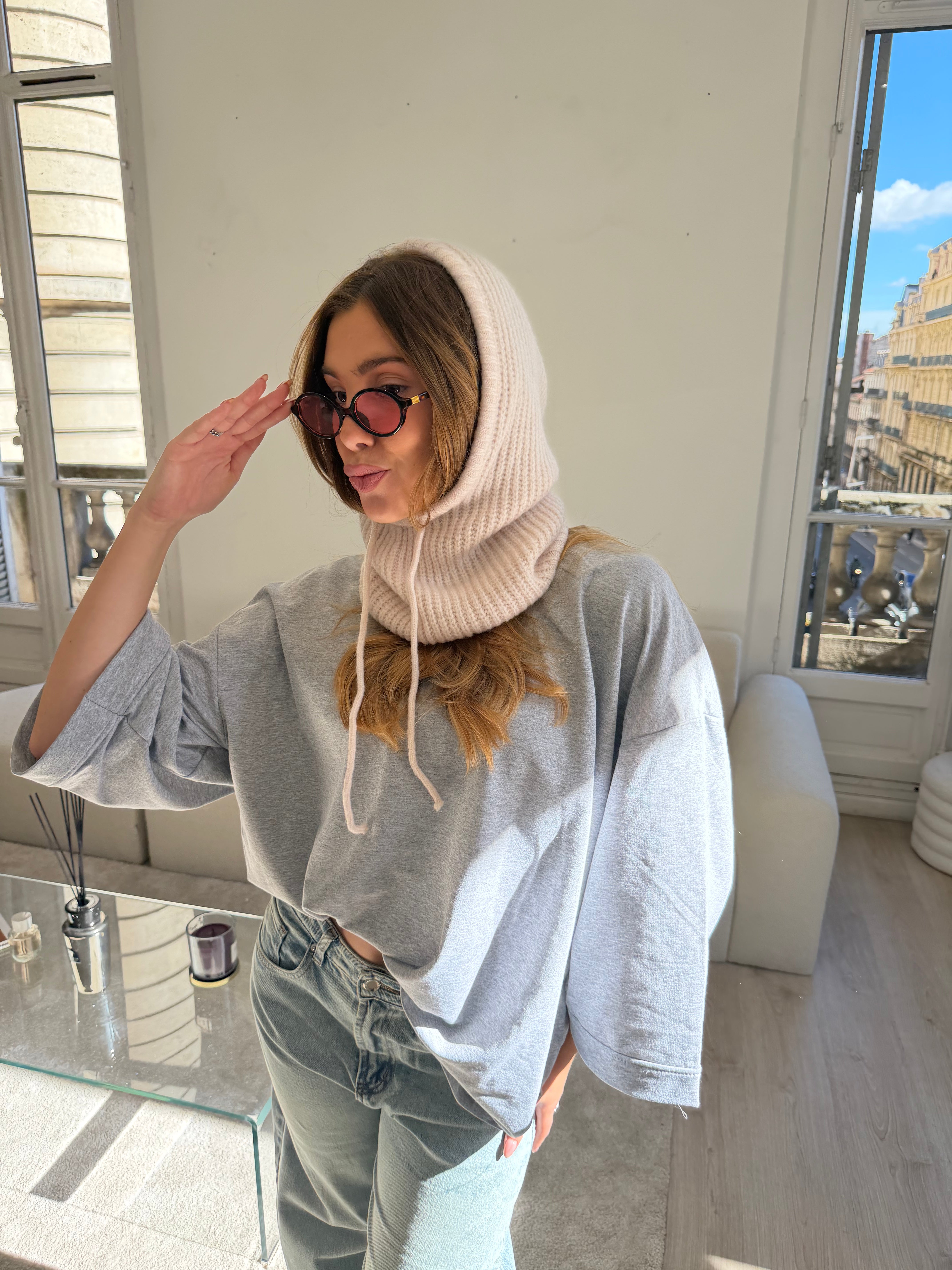 Diana hættejakke beige