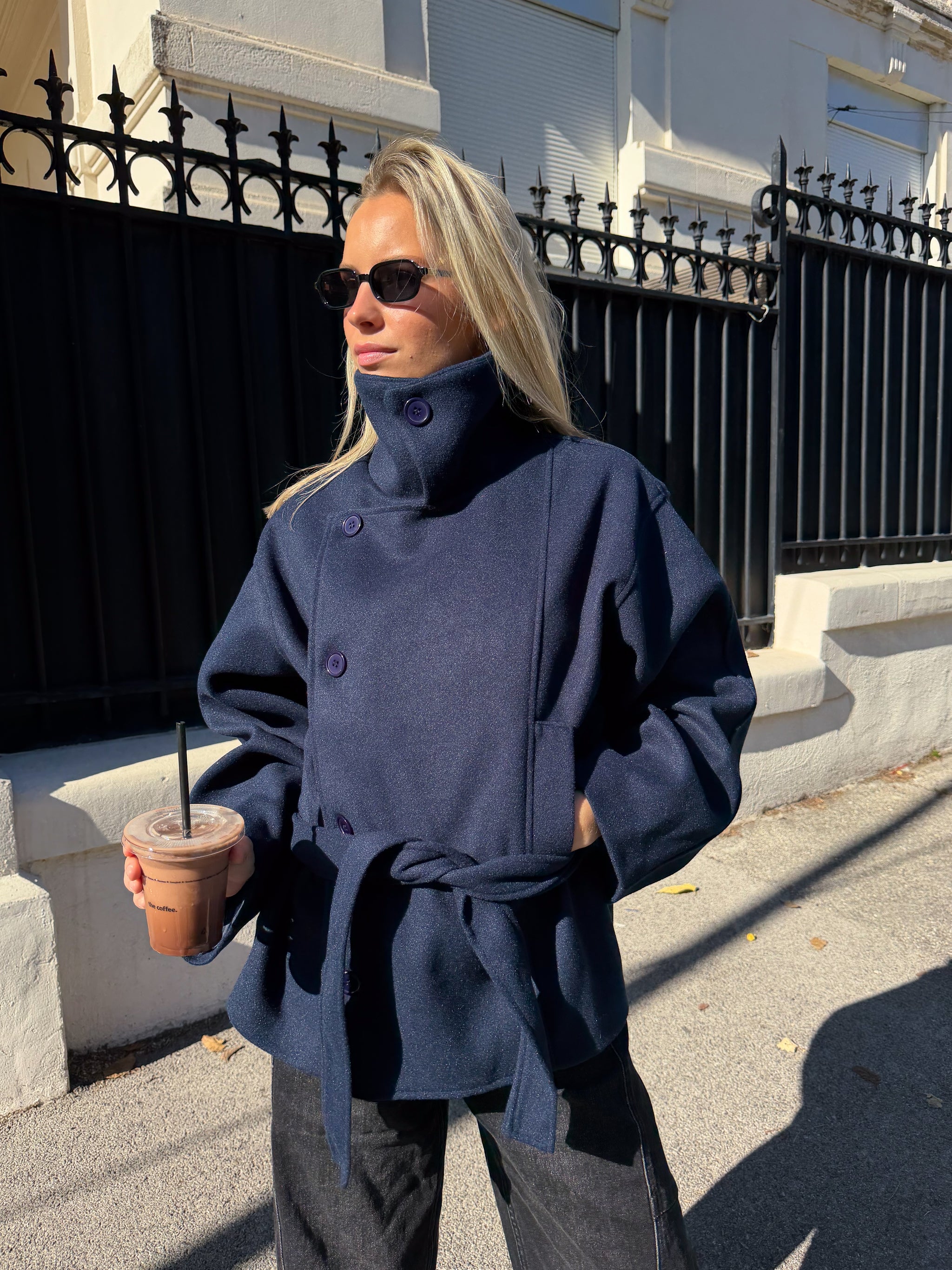 Manteau Roxane bleu marine