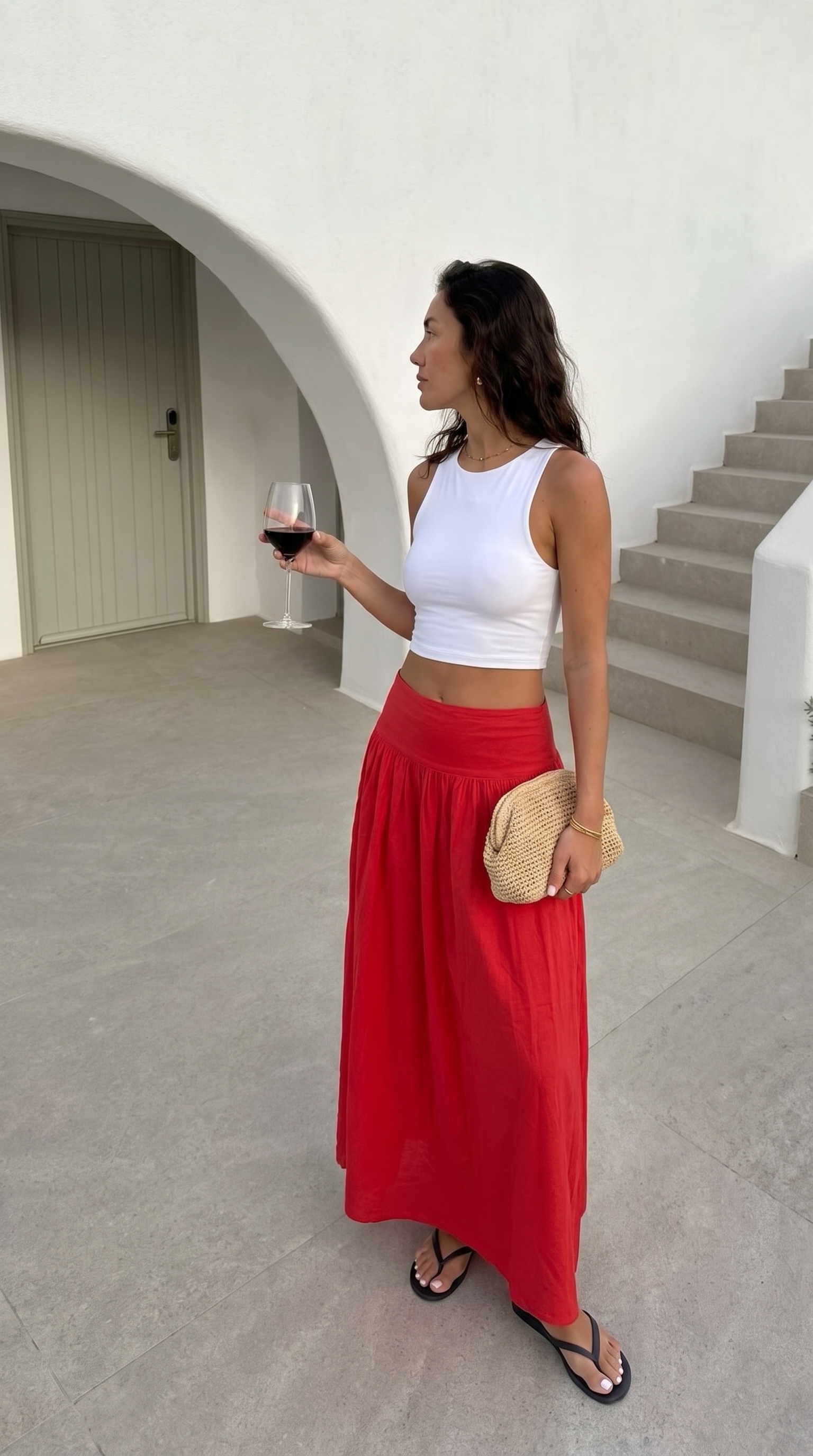 Rød Hannah nederdel