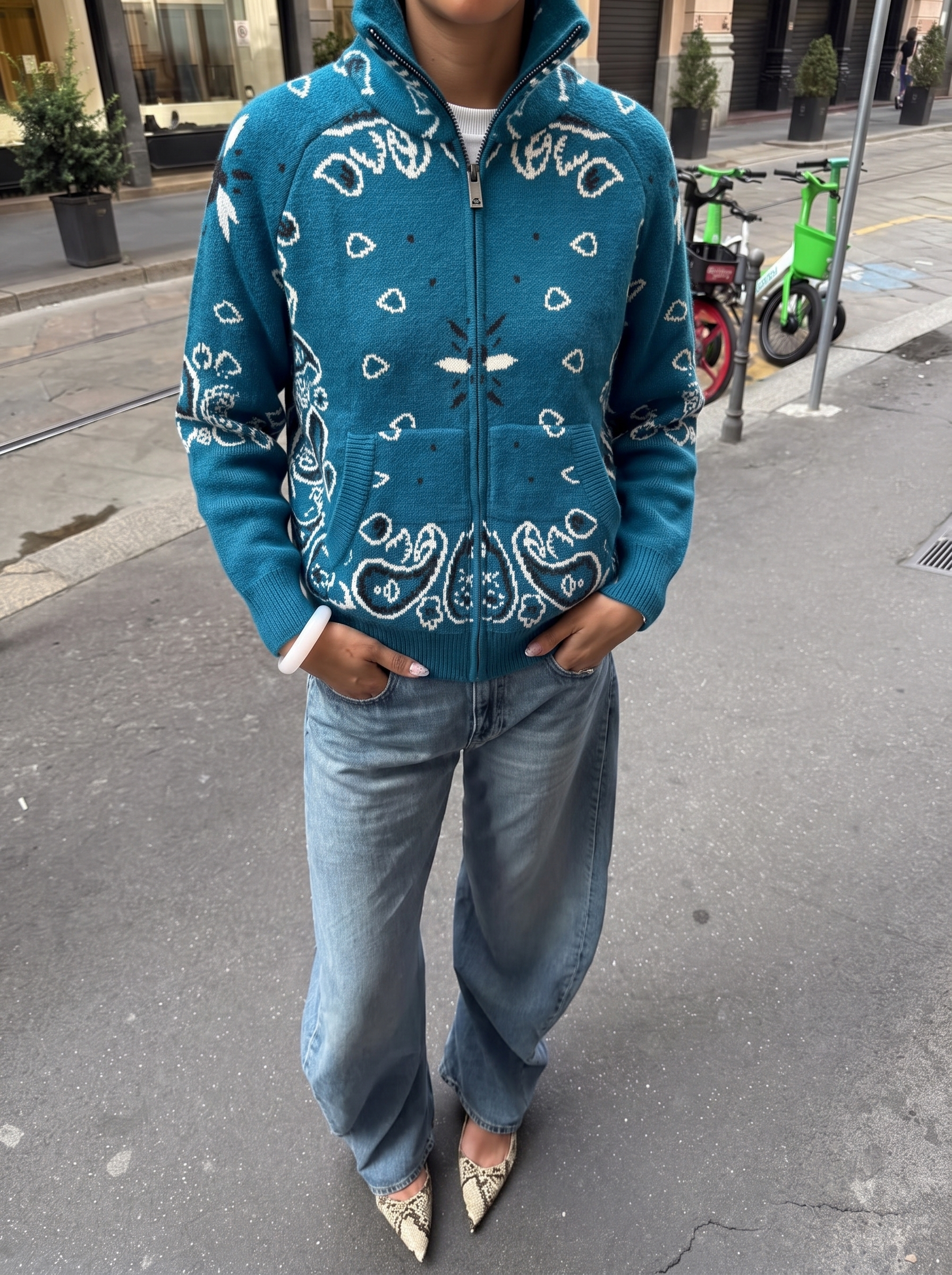 Carla gilet blauw eend