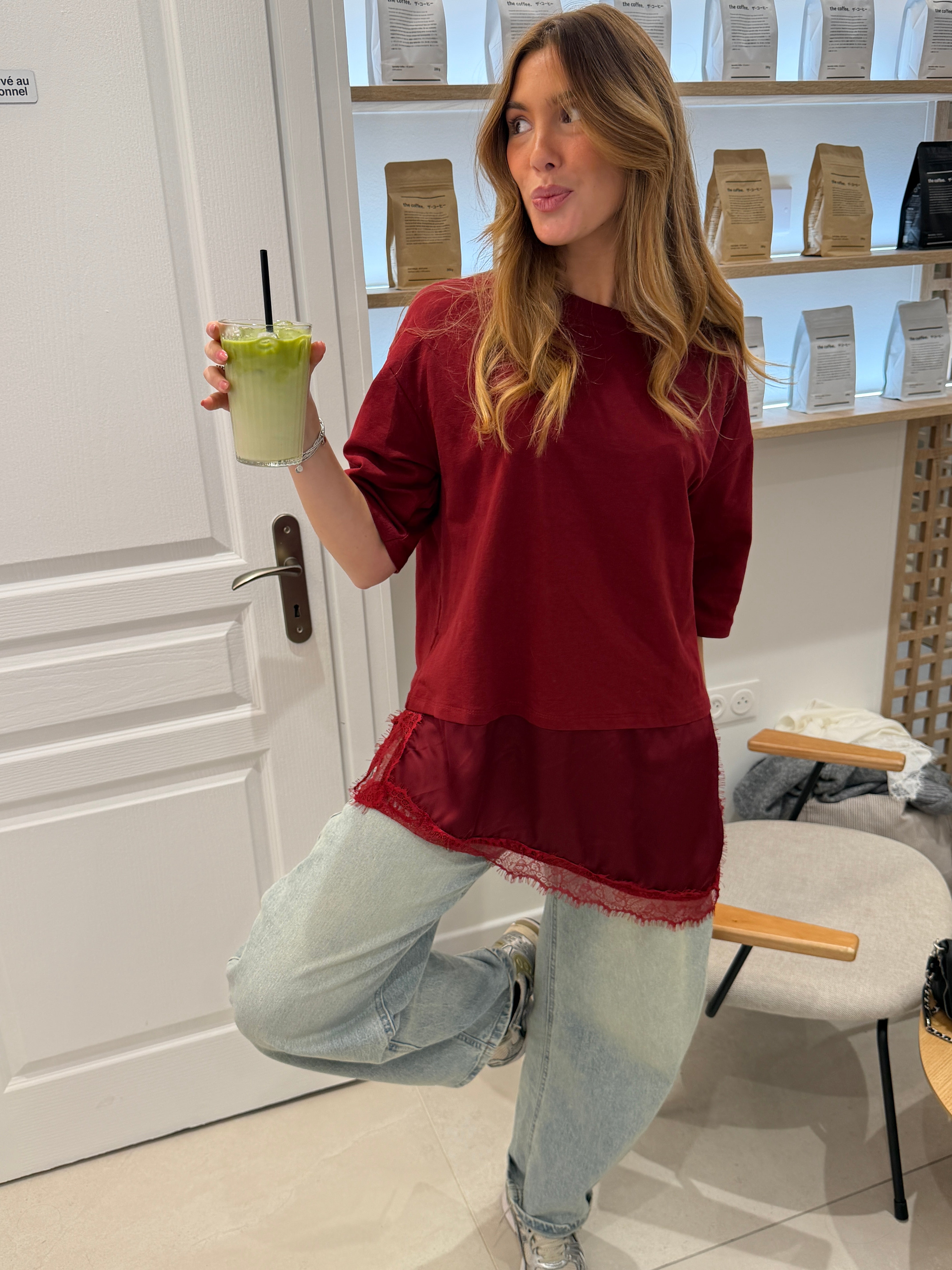 Lizzie burgundy t-shirt