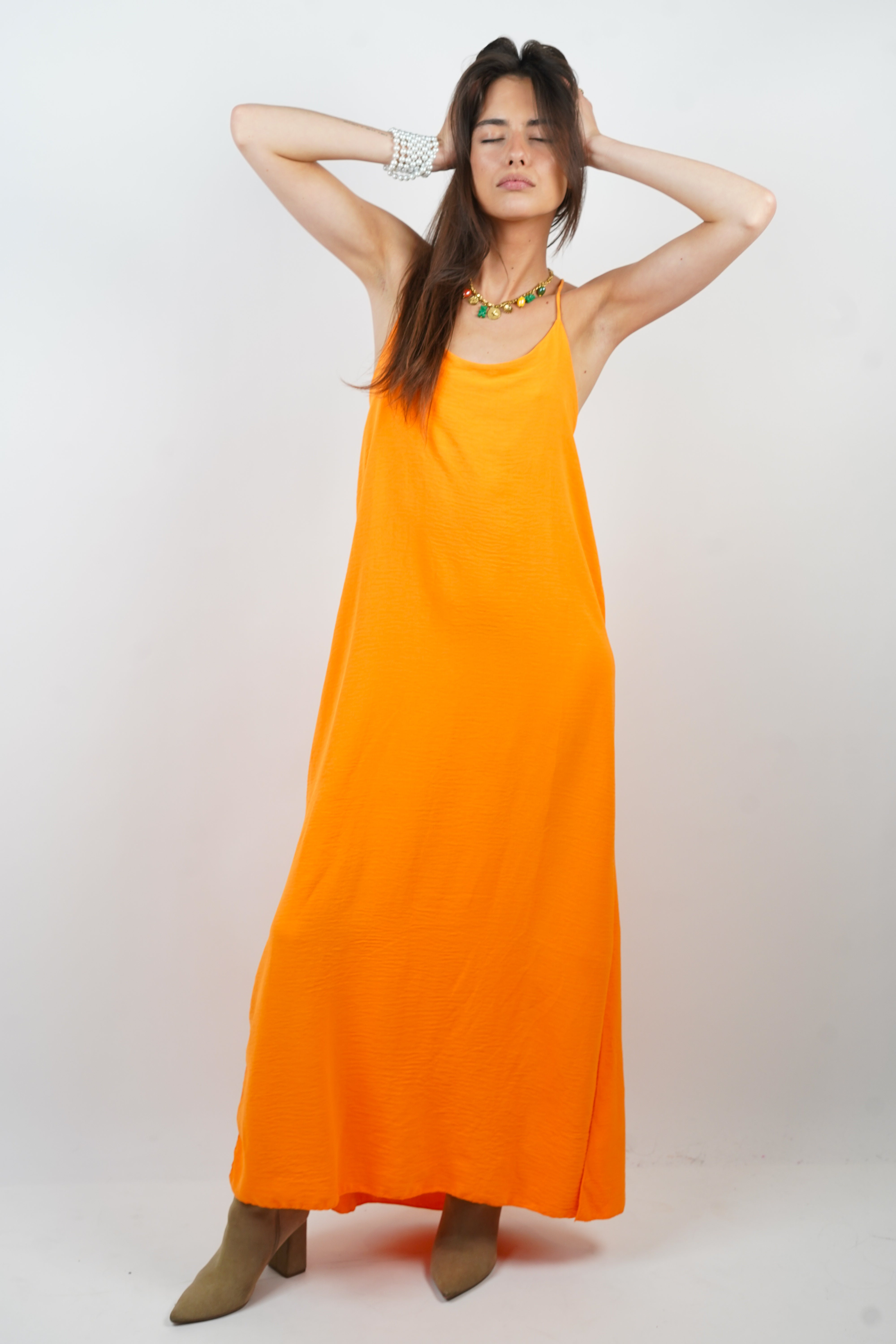 Orangefarbenes Carla-Kleid