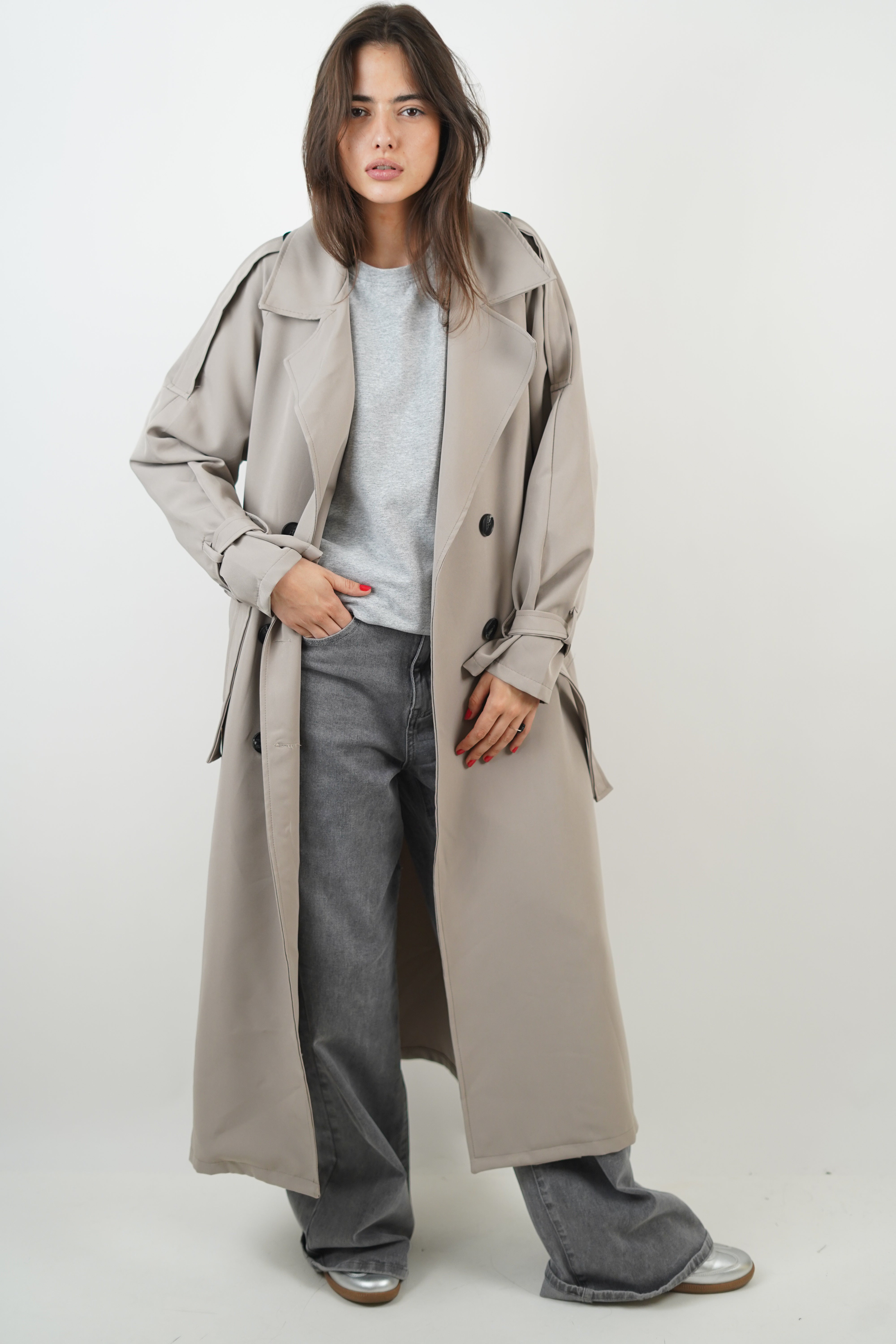 Lola helltaupefarbener Trenchcoat