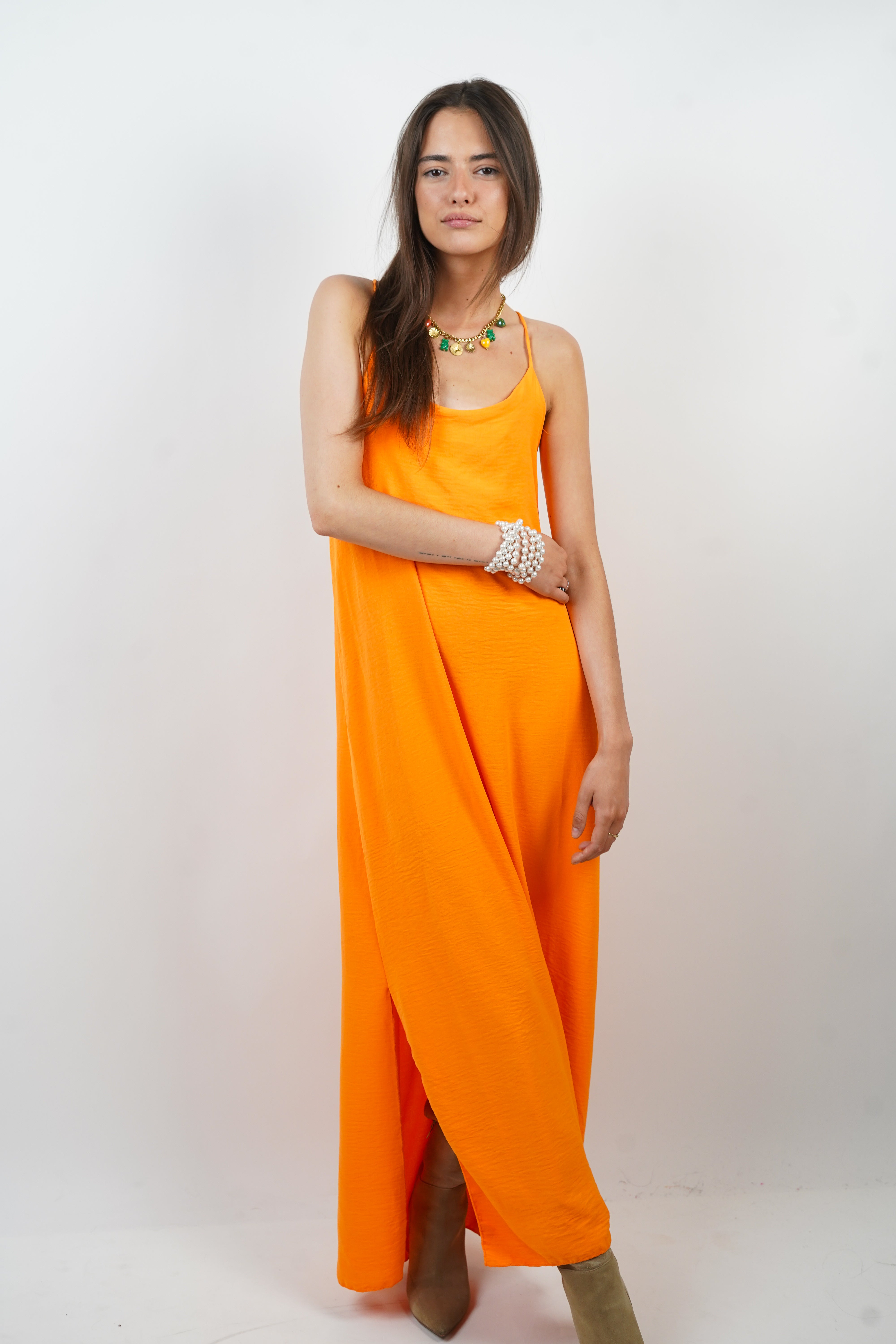 Orangefarbenes Carla-Kleid