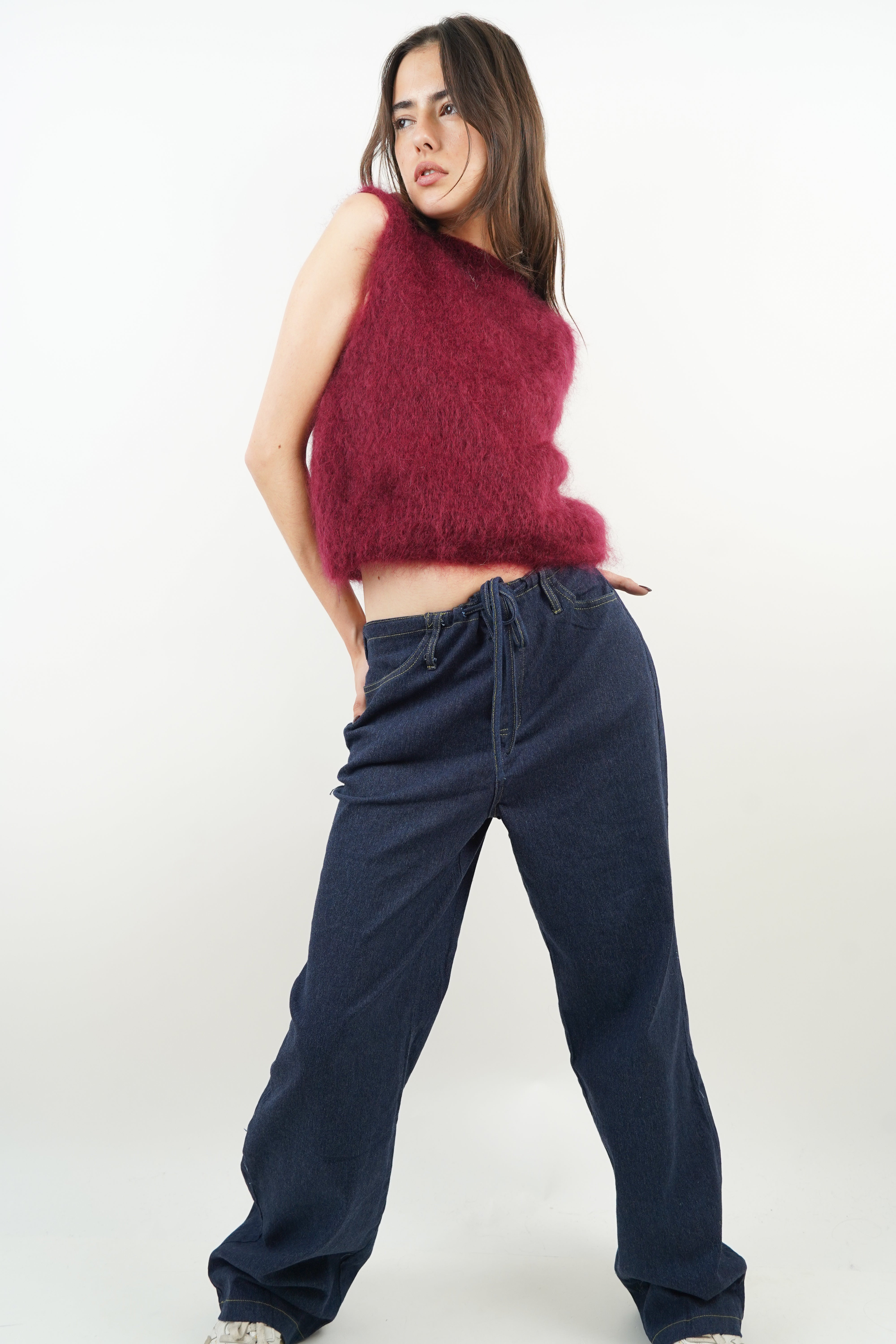 Pull mohair Jesse bordeaux