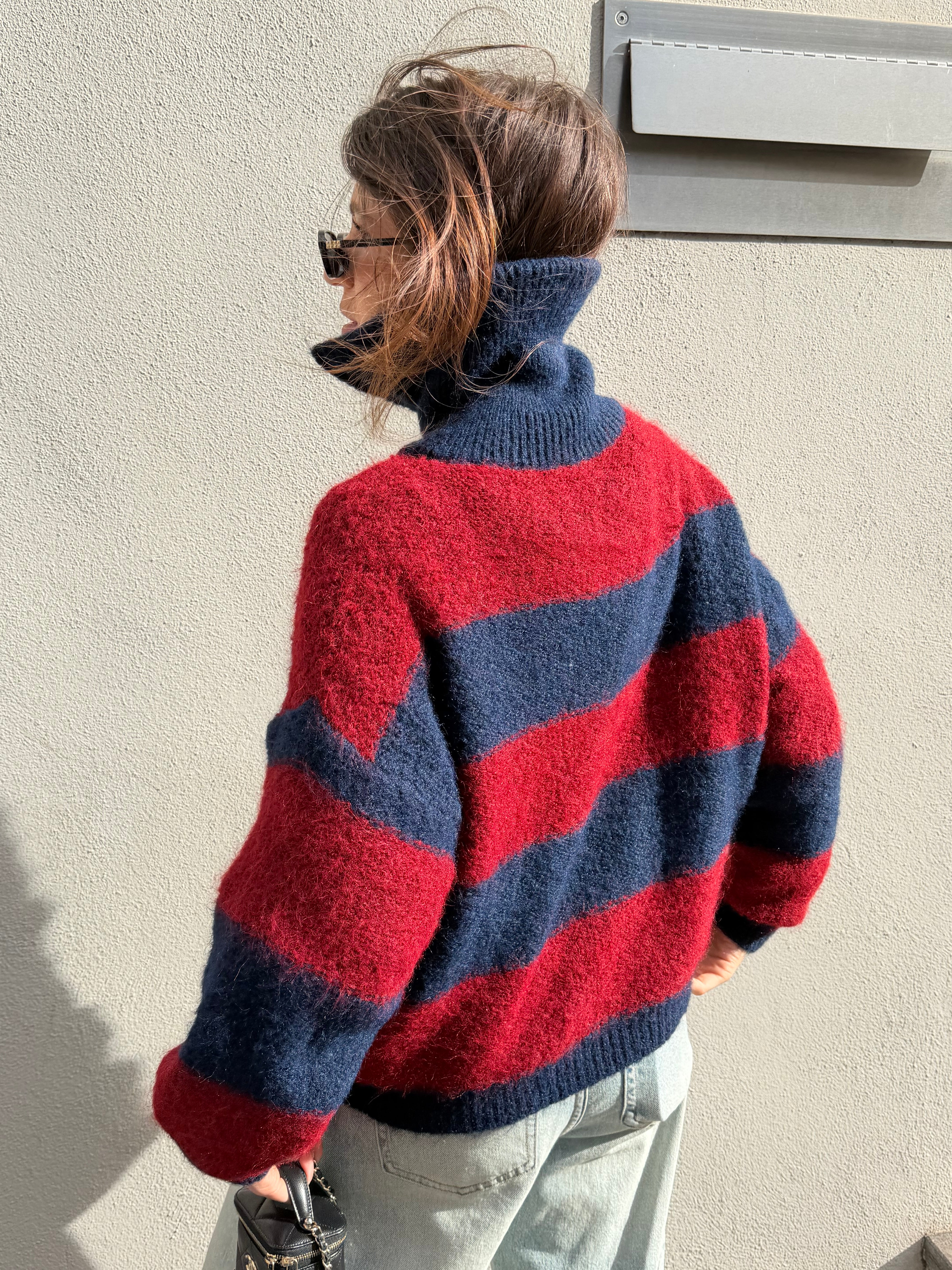 Gilet Gracie bordeaux et bleu marine