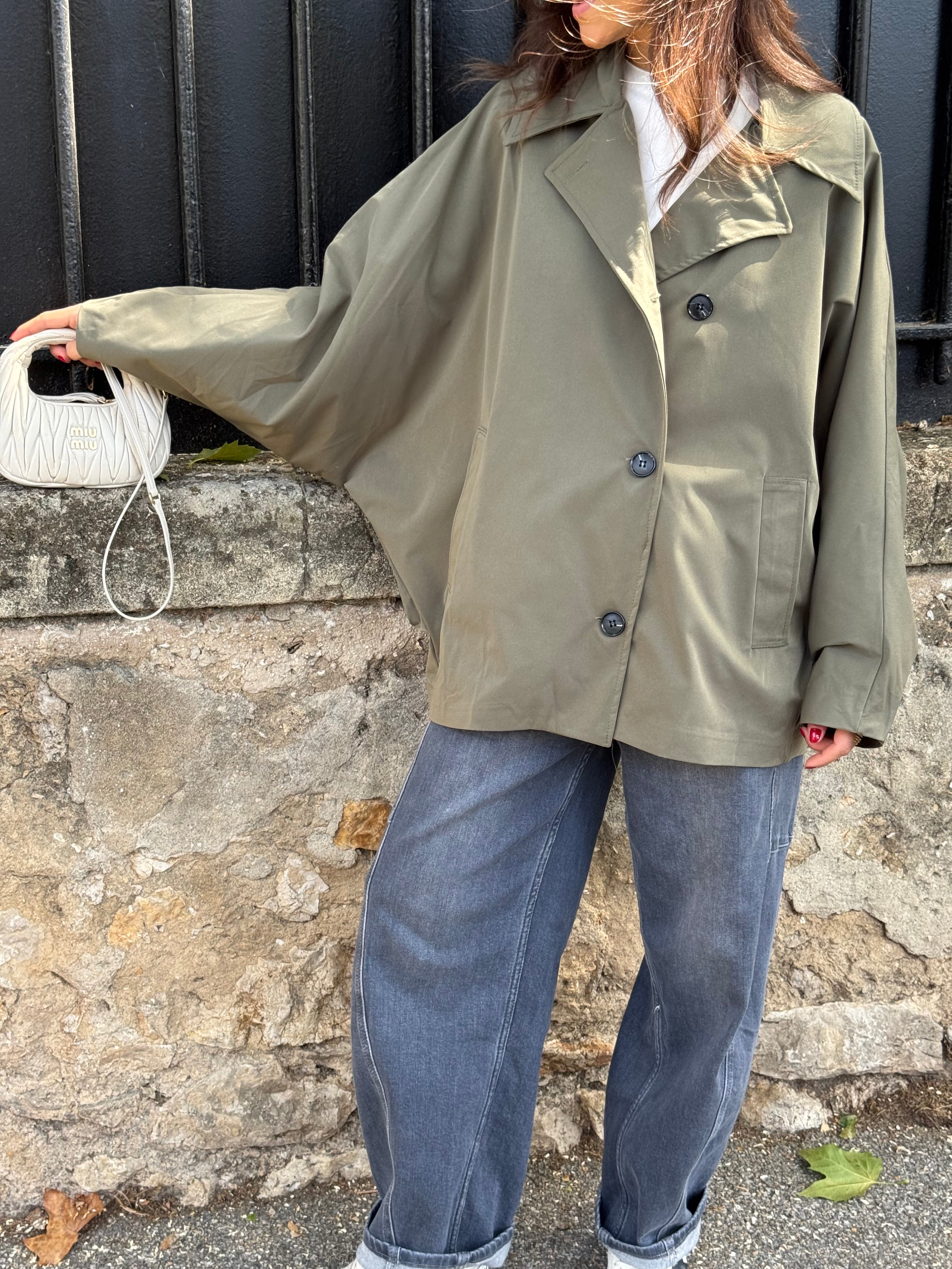 Ella khaki trench coat