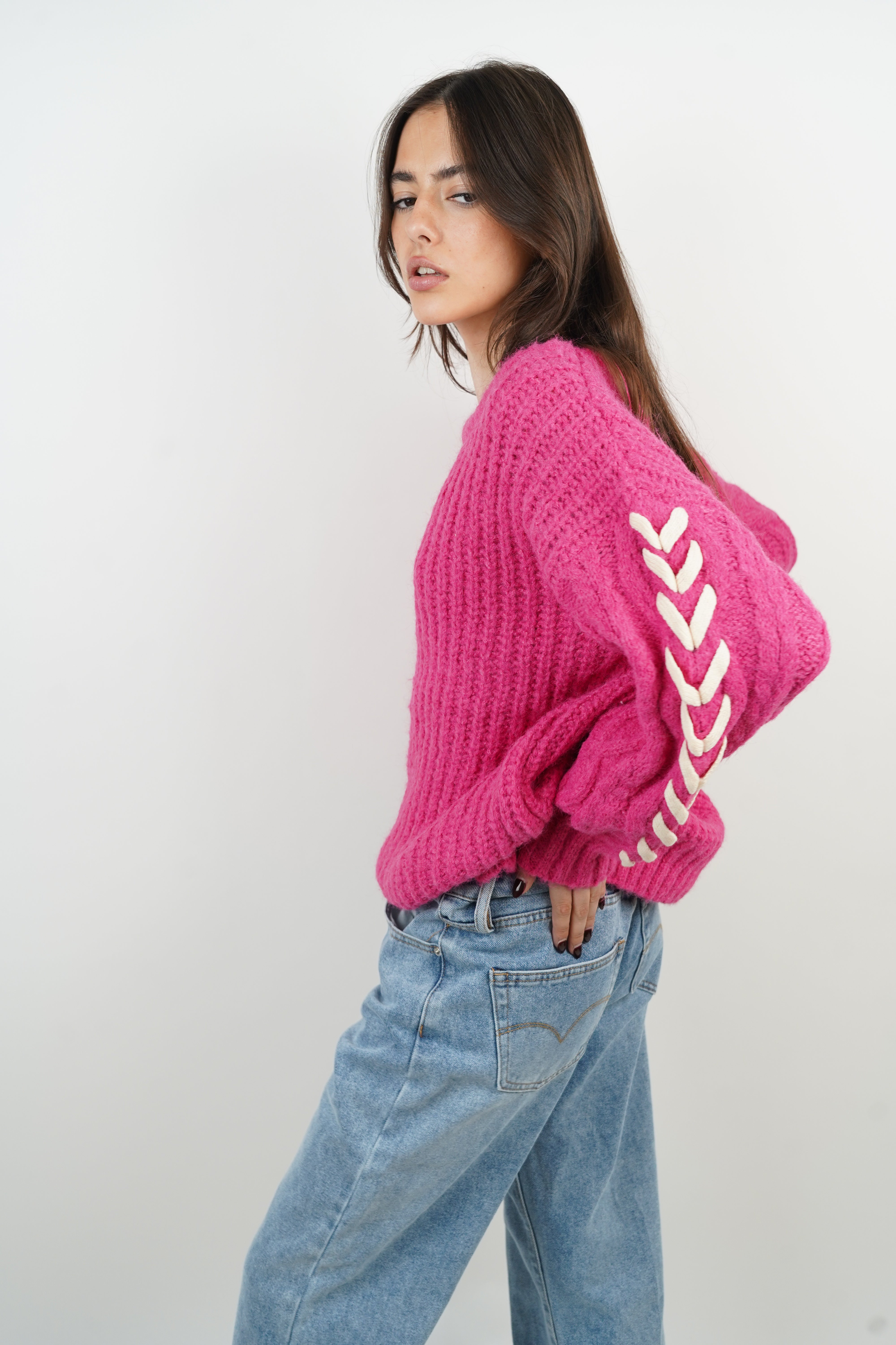 Pull en laine Emma rose