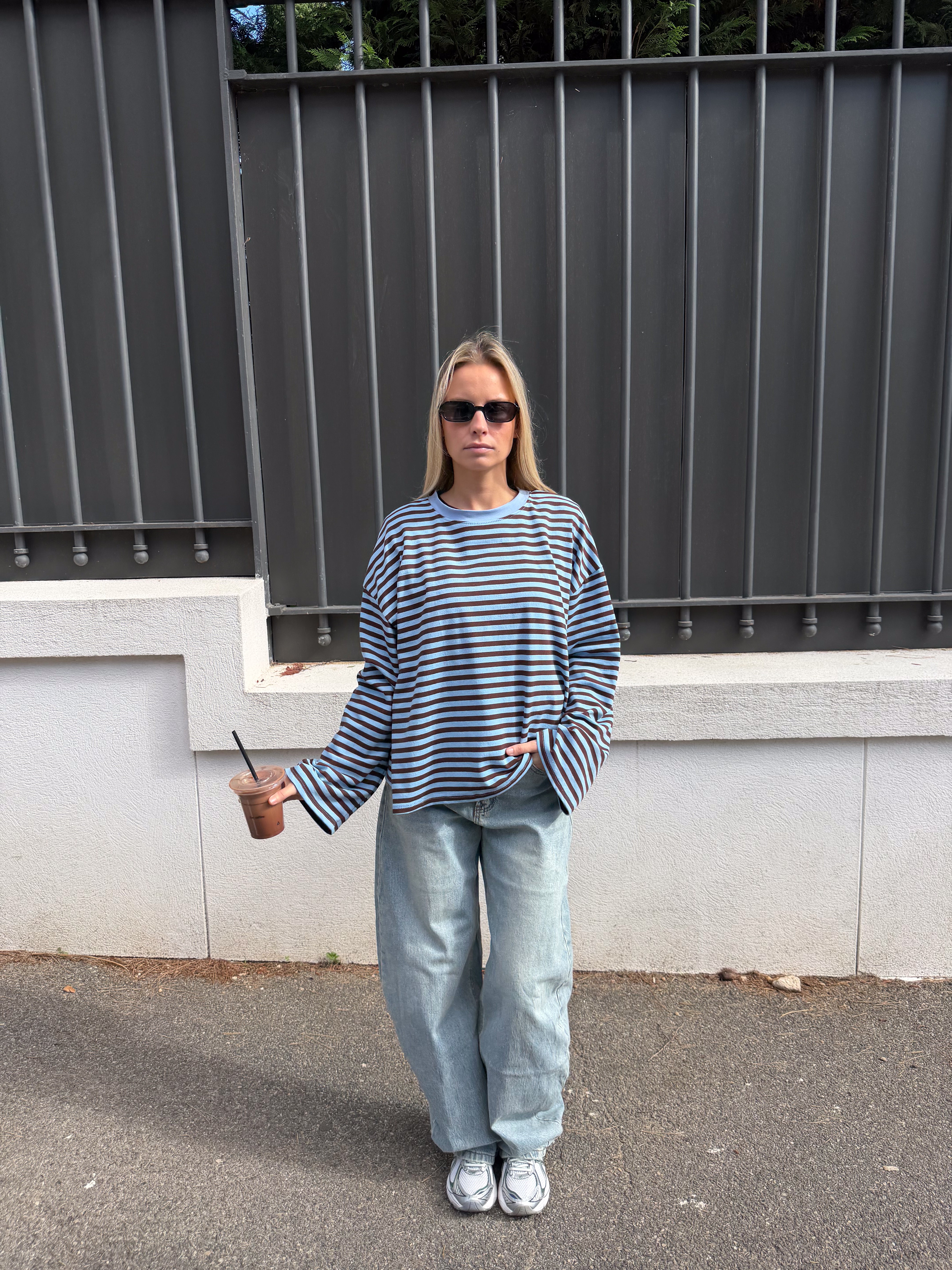 Tee-shirt Océane bleu clair et marron (11/12)