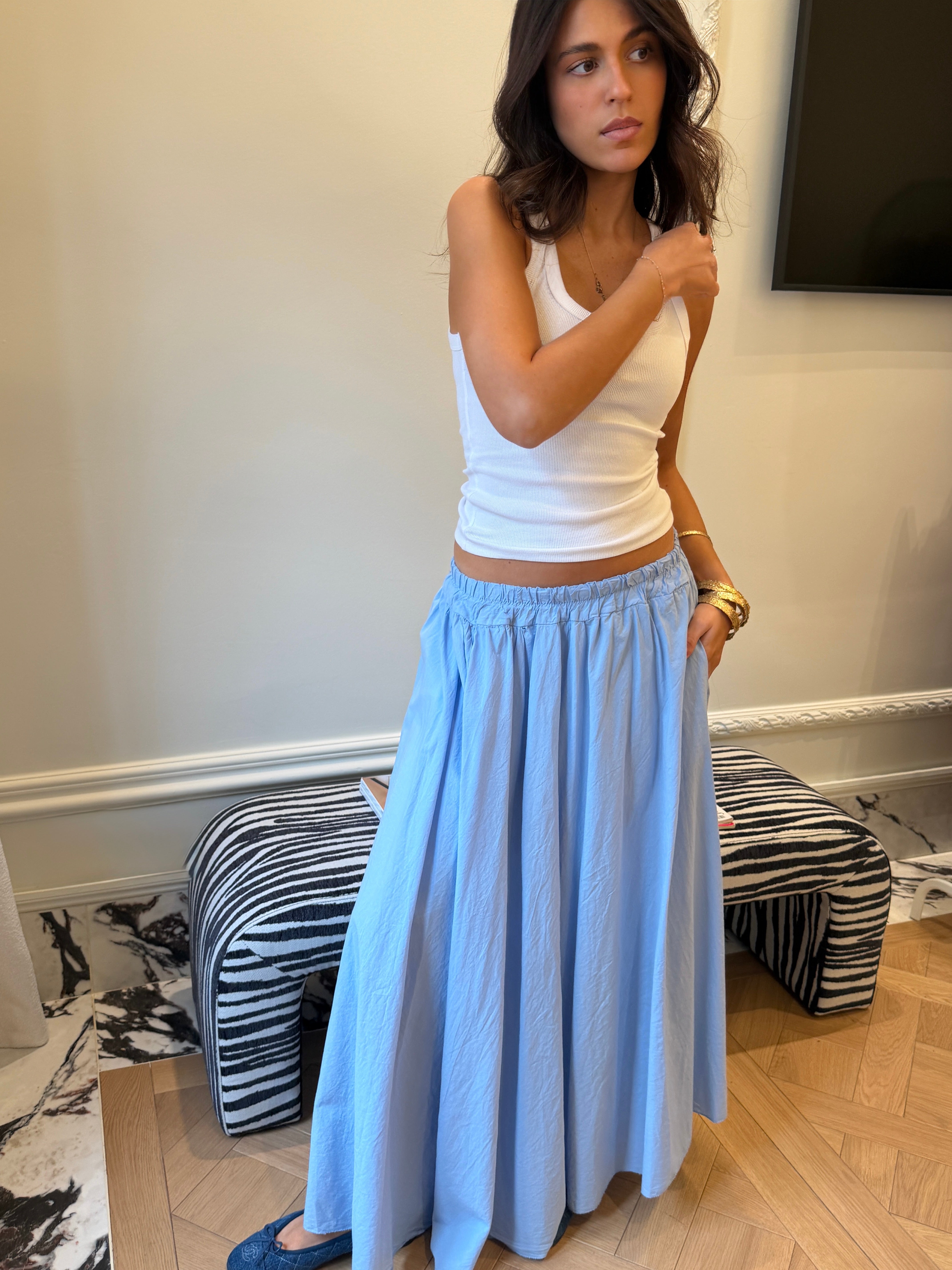 Jupe Martine bleu ciel