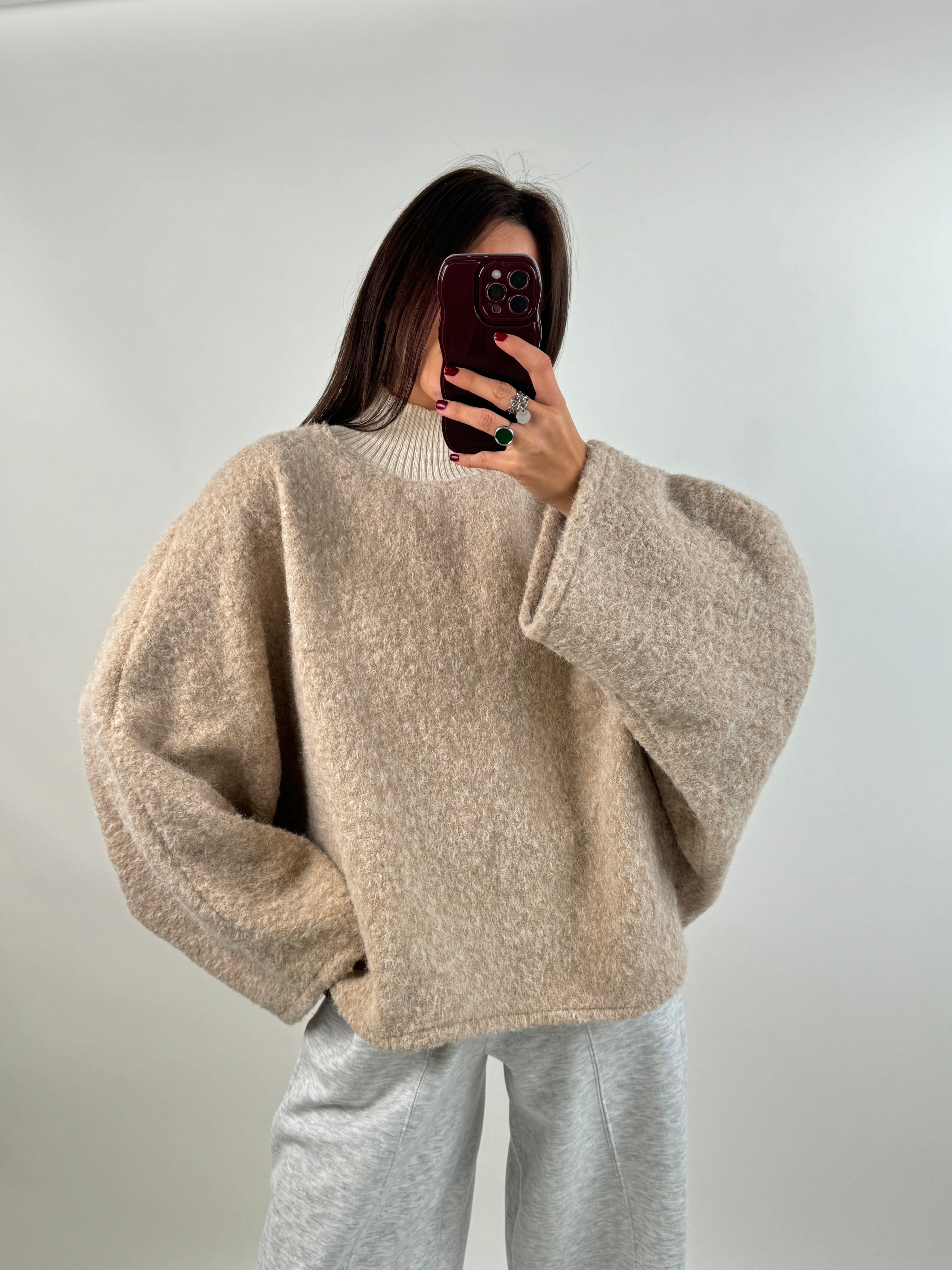 Milena beige cape sweater