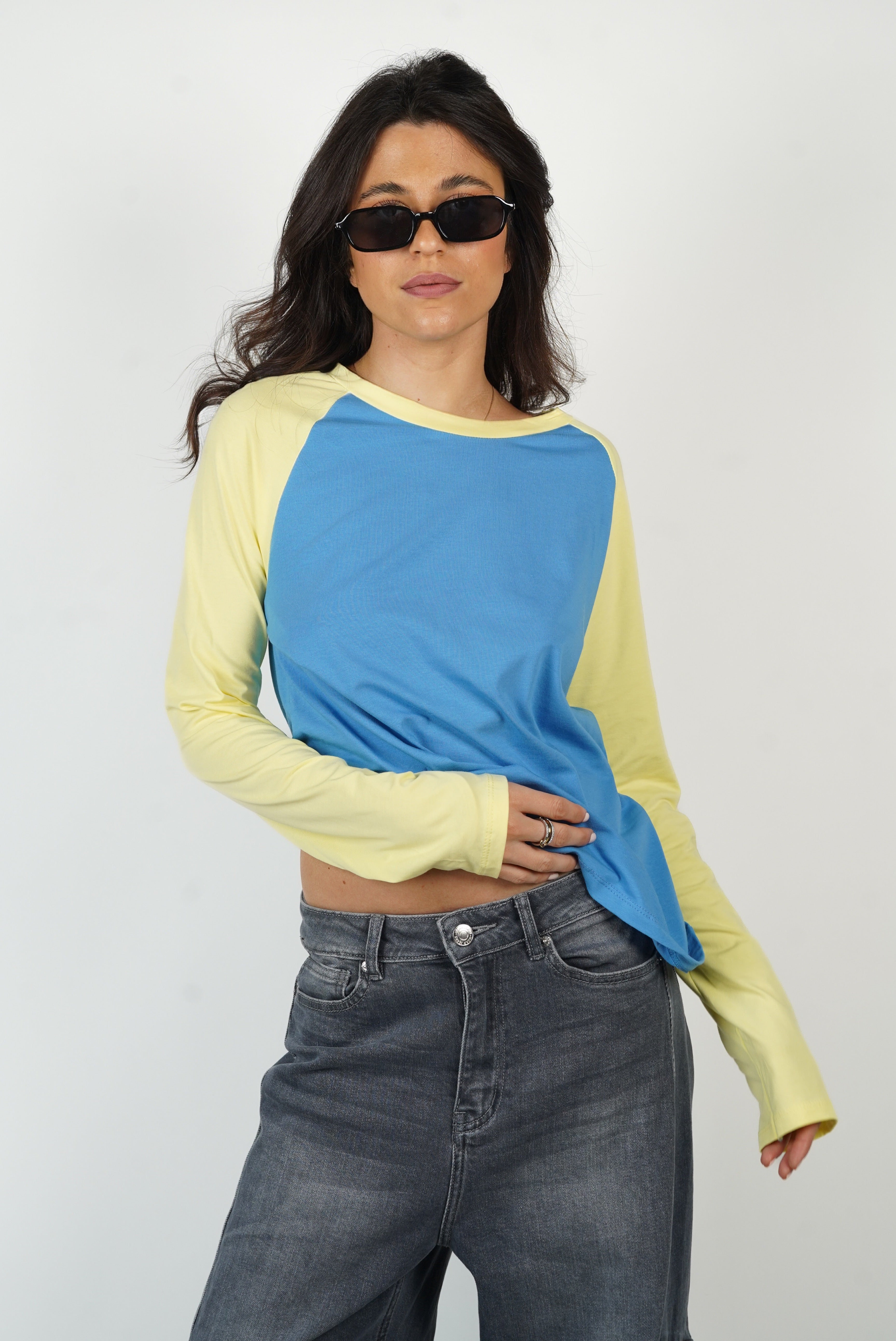Tee-shirt Léa bleu et jaune