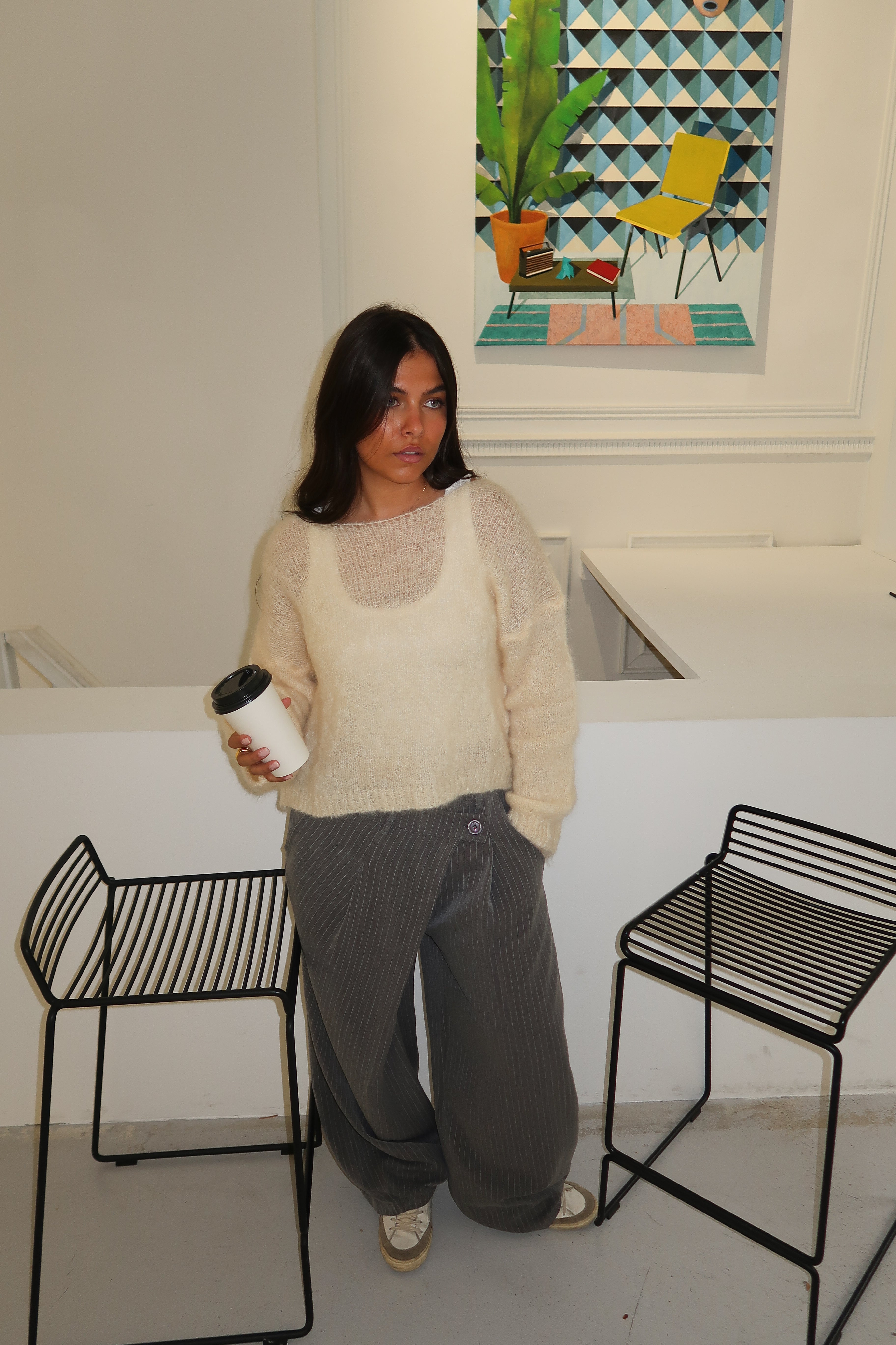 Pull 80% Mohair Suzy crème