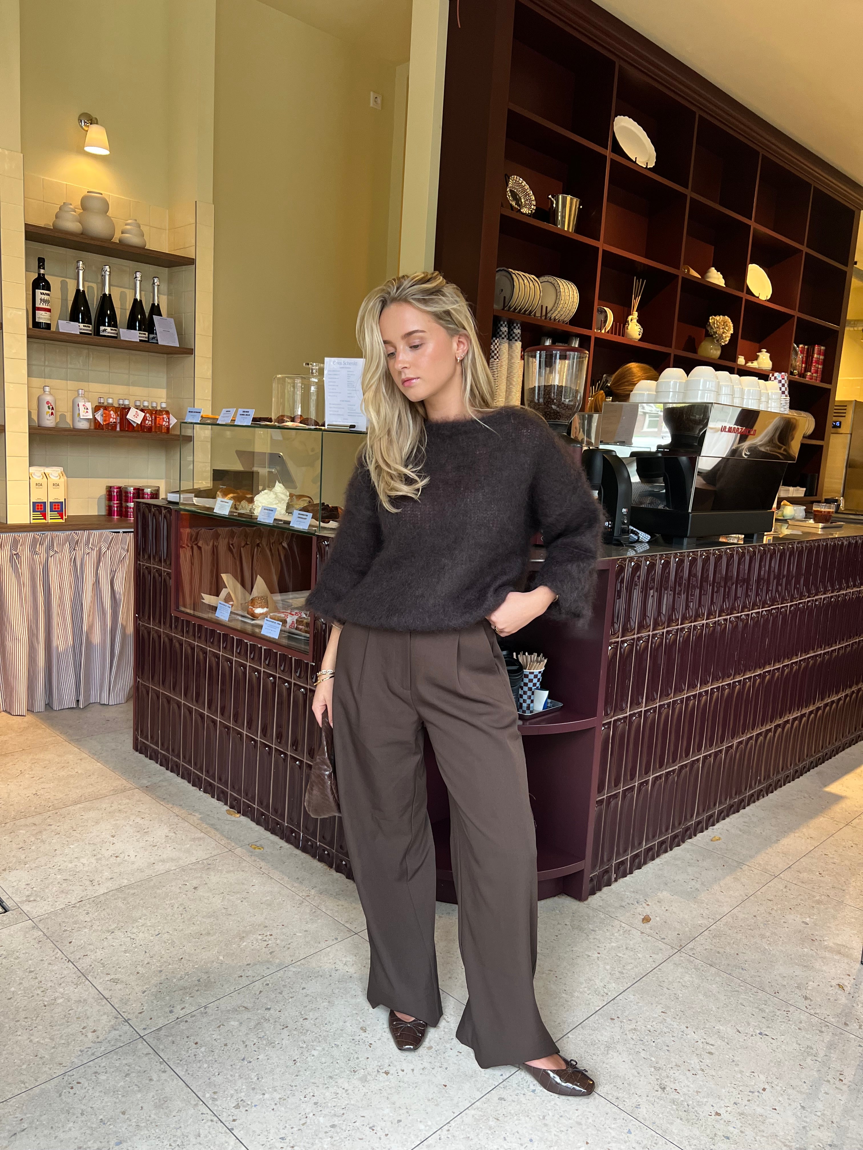 Pull 80% Mohair Jodie marron