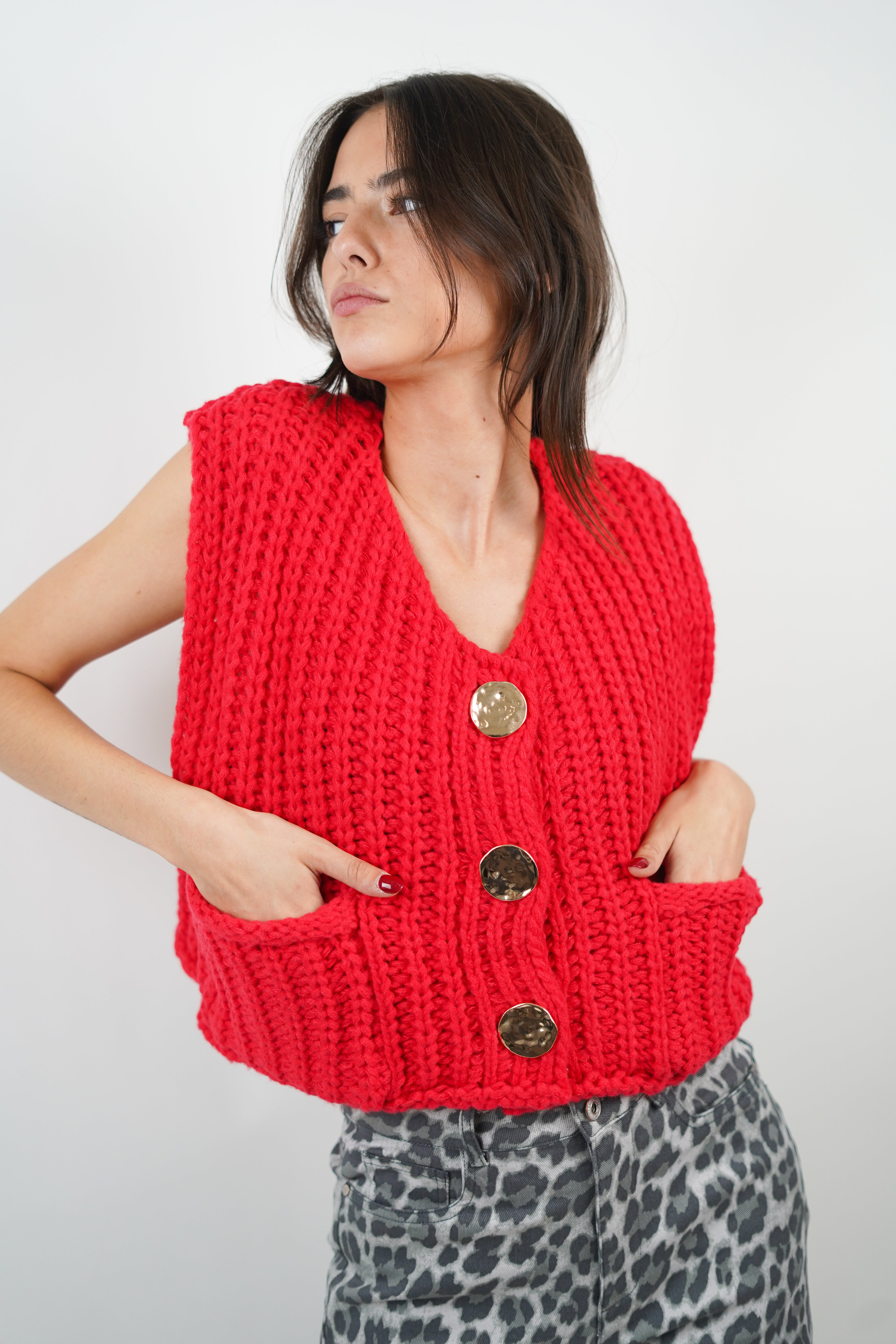 Gilet Béa rouge