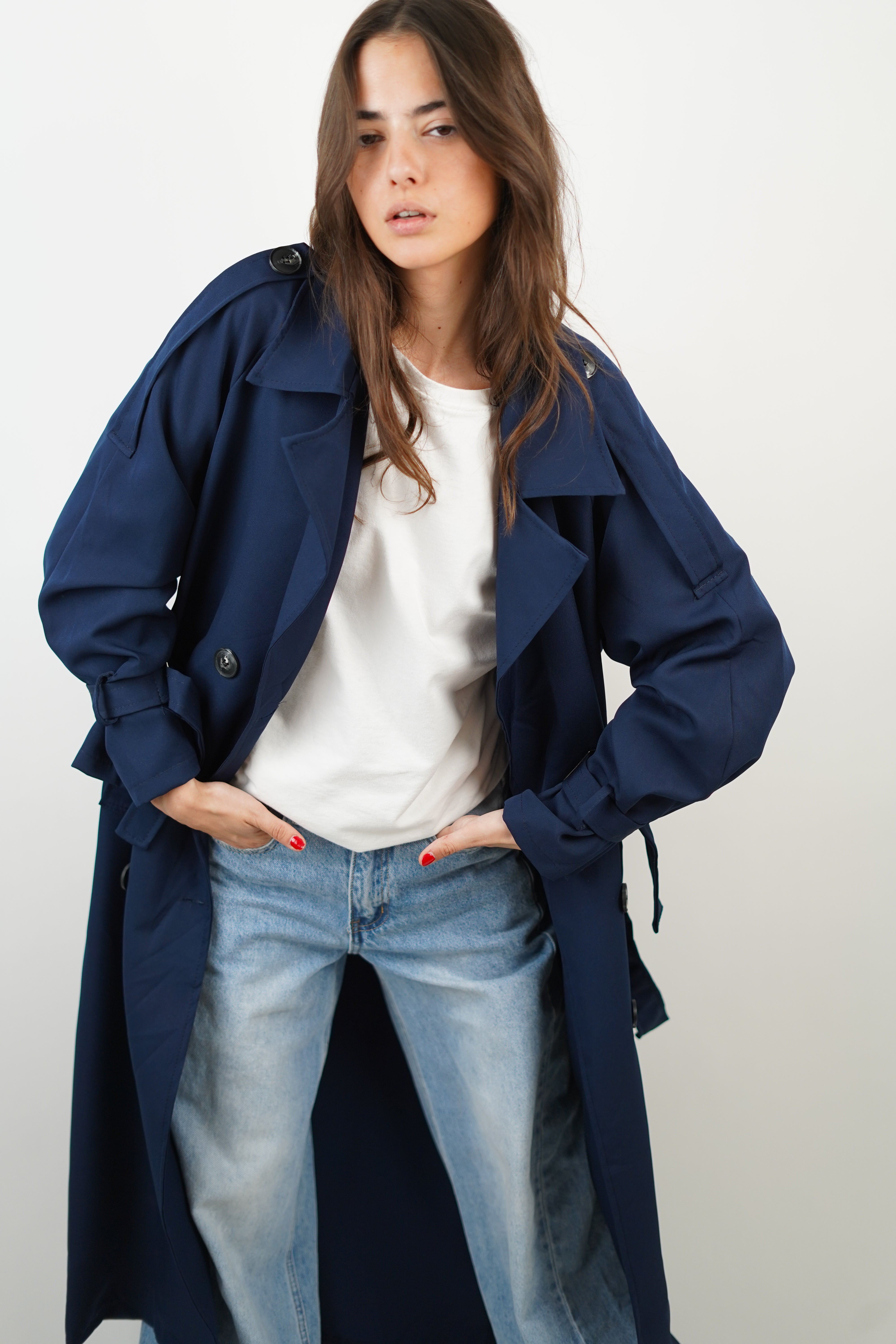 Marineblauer Lola-Trenchcoat