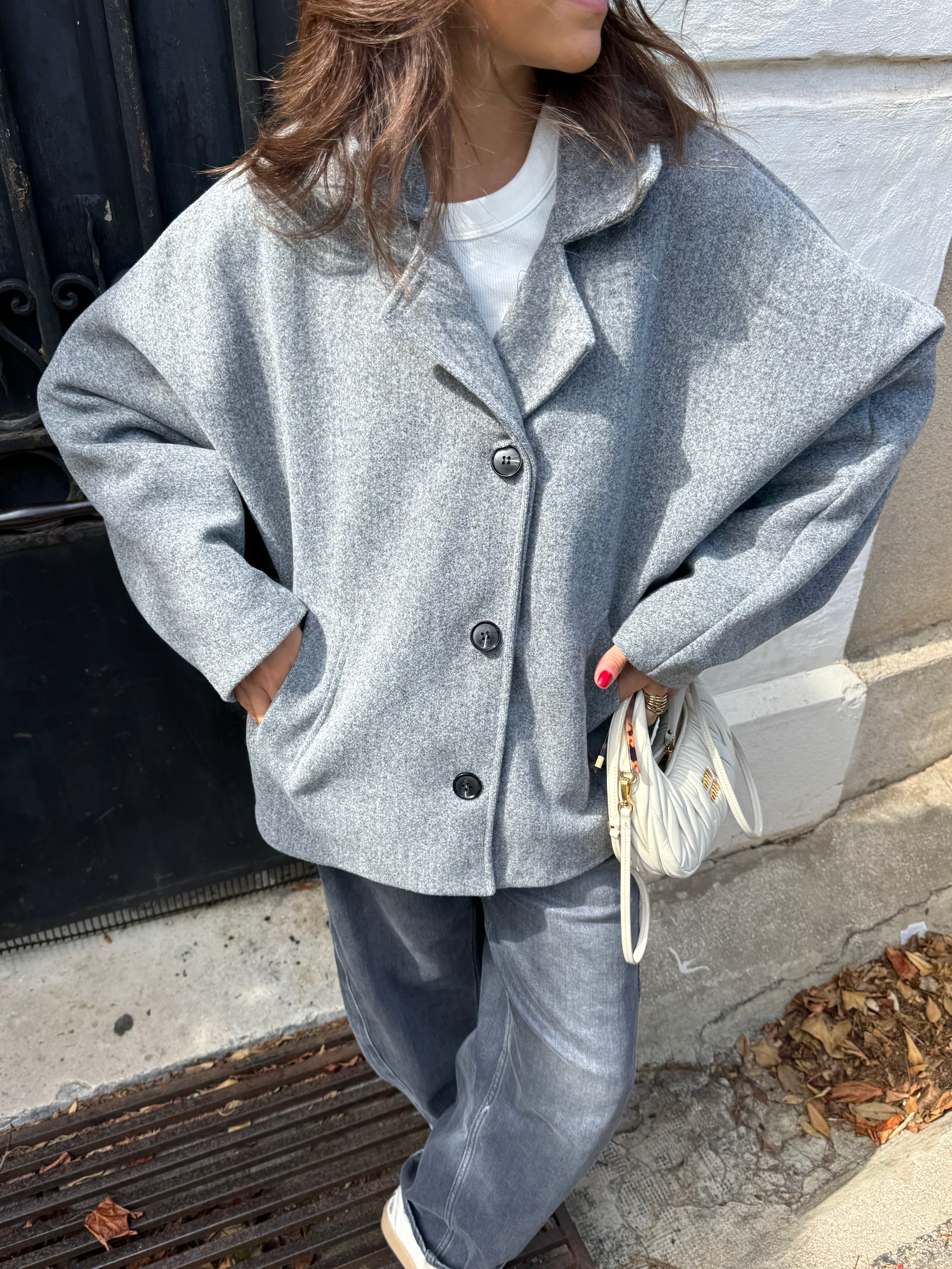 Grauer Agathe-Mantel