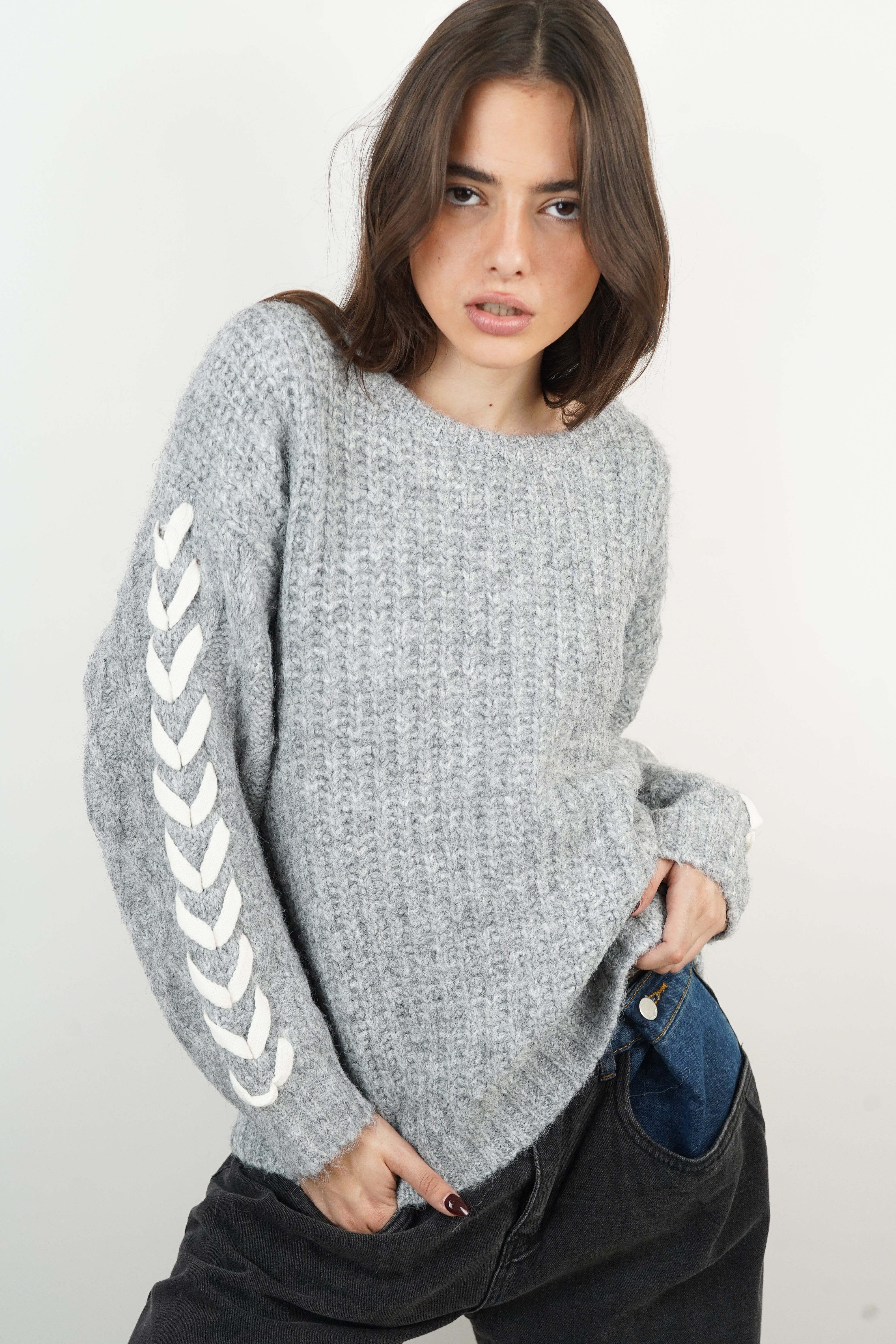 Pull Emma en laine gris