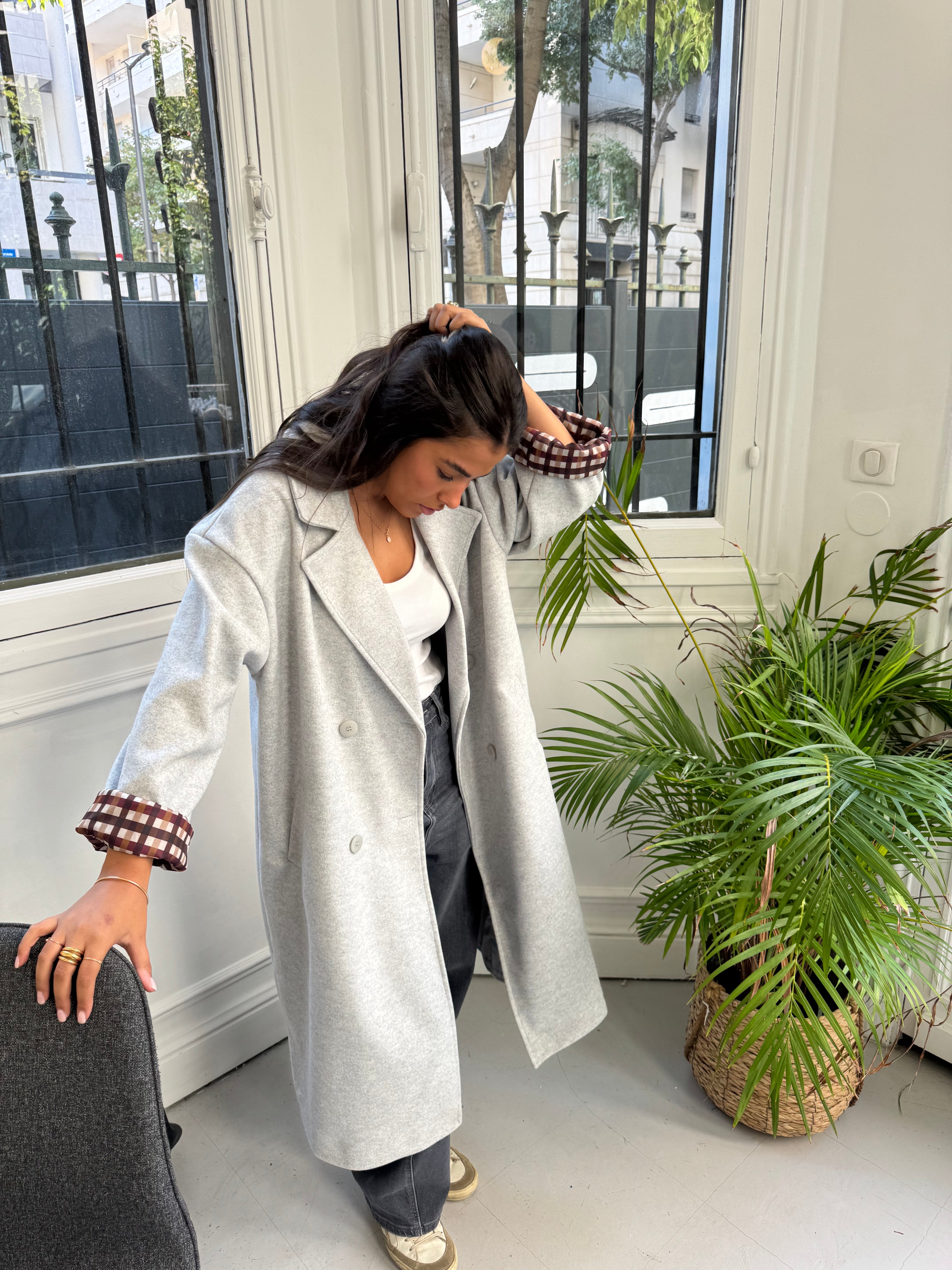 Hellgrauer Charlie-Mantel